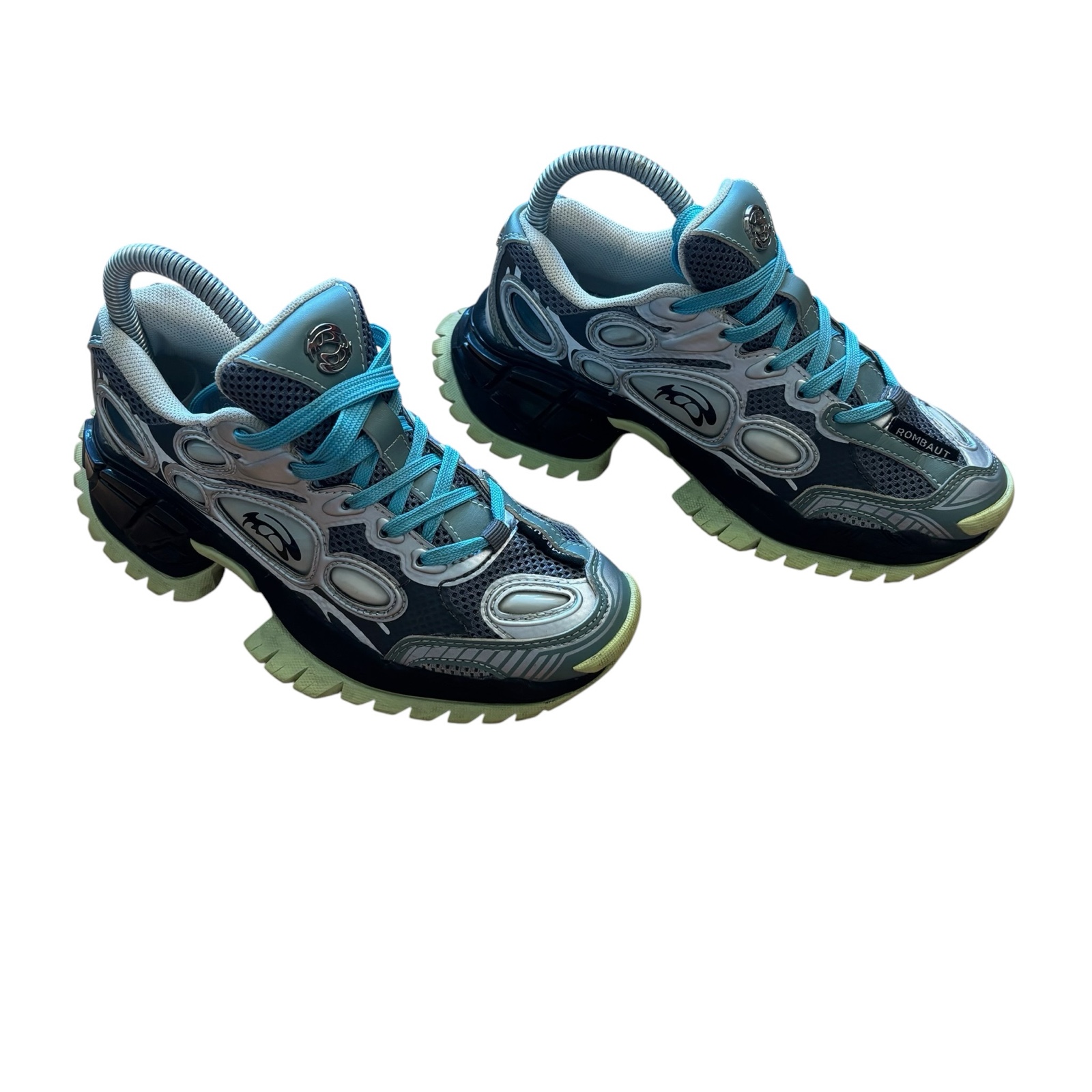 Rombaut Grey & Blue Chunky Sneakers UK 7 Unisex image 3