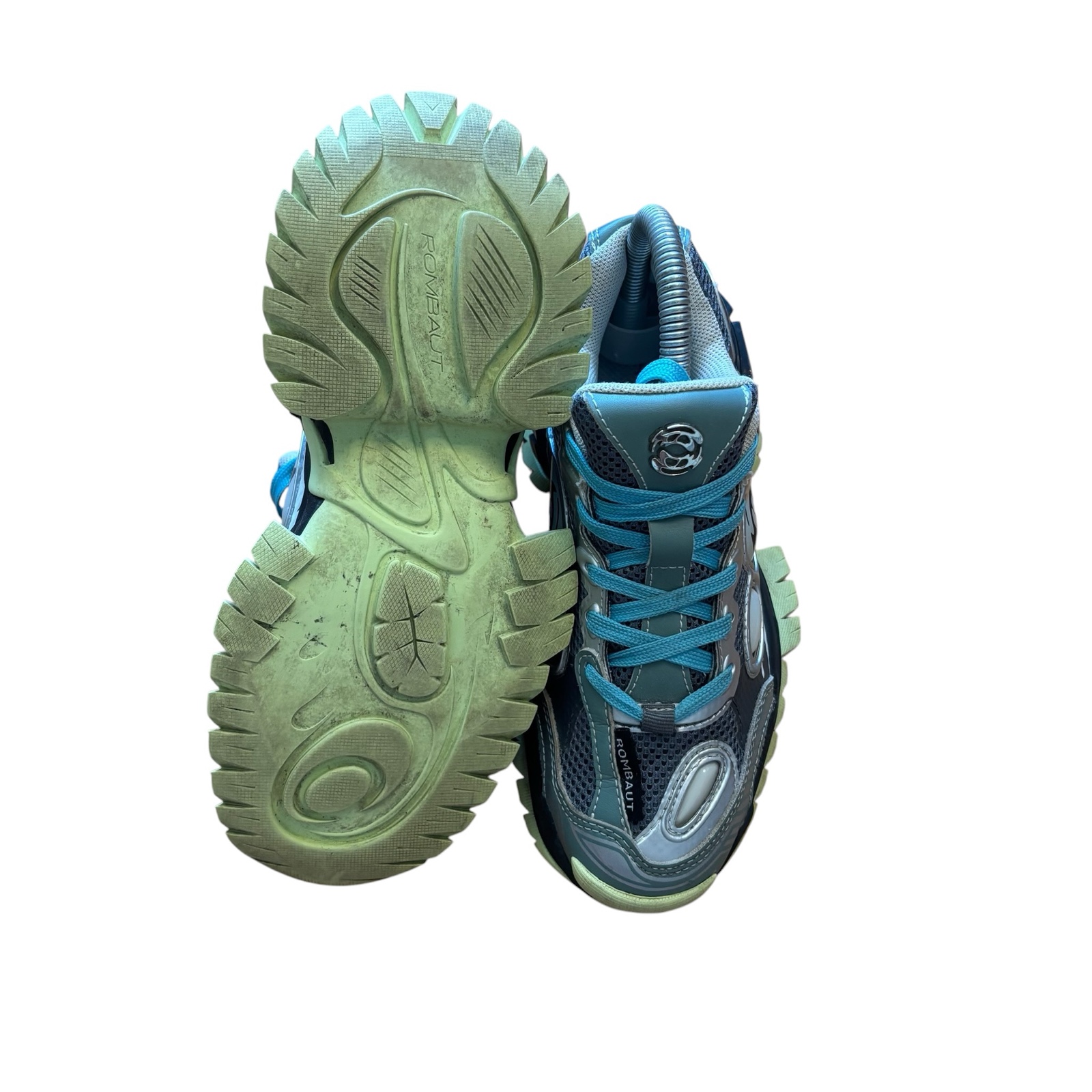Rombaut Grey & Blue Chunky Sneakers UK 7 Unisex image 5