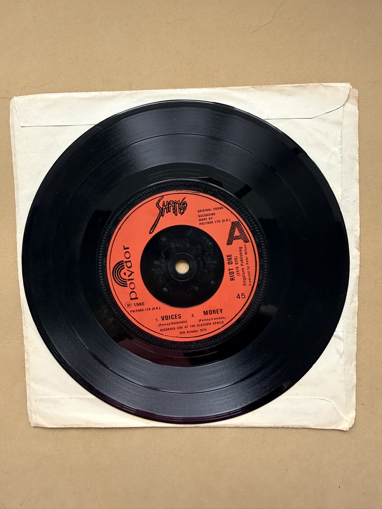 Sham 69 Riot One Vinyl Single 45 RPM Punk Rock 7" Voices That's Life Live Glasgow Apollo