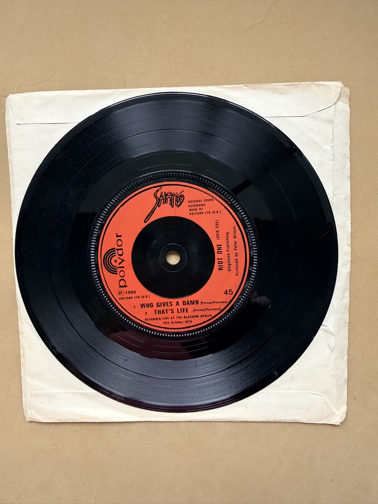 Sham 69 Riot One Vinyl Single 45 RPM Punk Rock 7" Voices That's Life Live Glasgow Apollo image 2