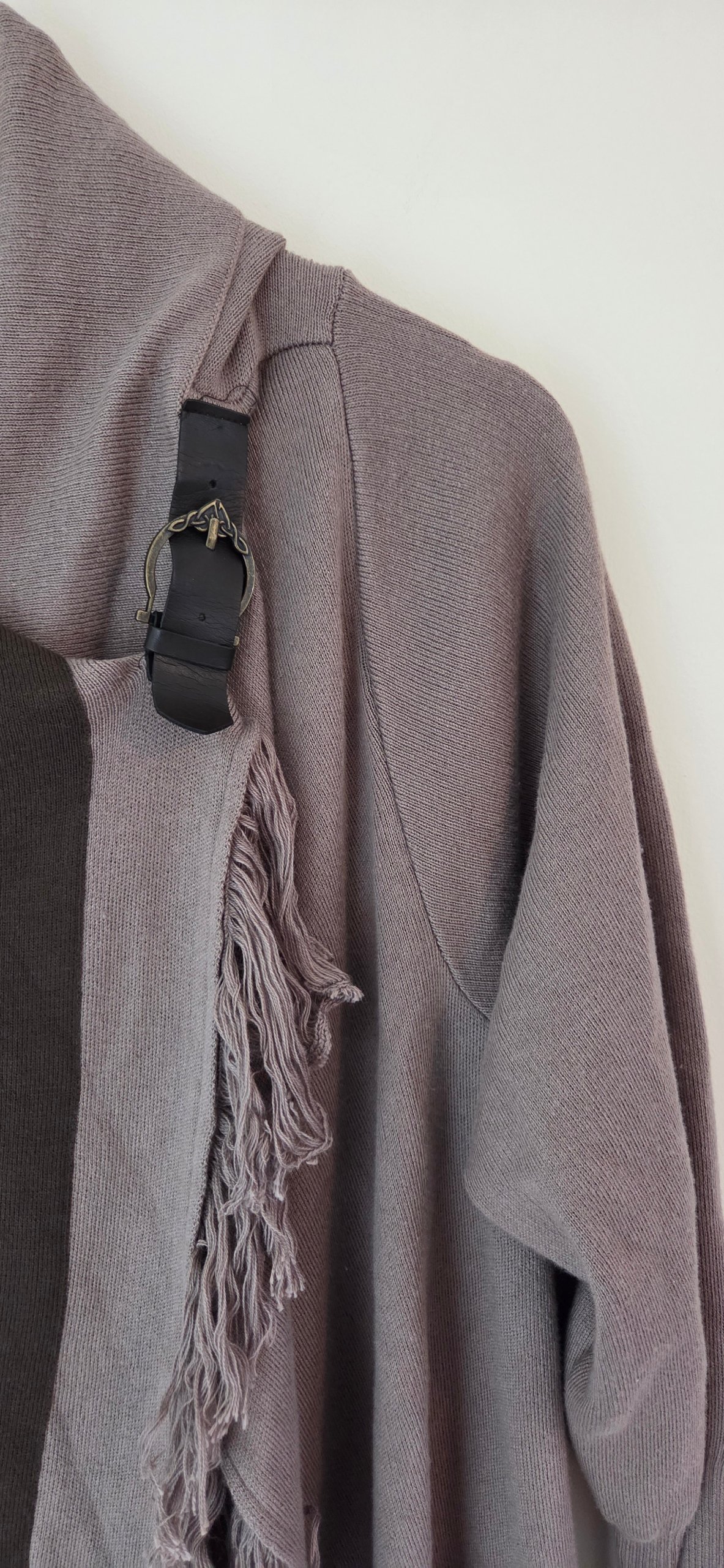 OUTLANDER TORRID Fringe Buckle Knit Cardigan Coat Claire Fraser Taupe Plus Size 5 / 5X