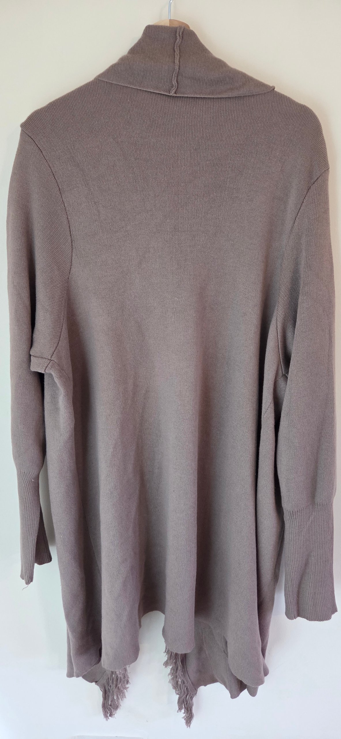 OUTLANDER TORRID Fringe Buckle Knit Cardigan Coat Claire Fraser Taupe Plus Size 5 / 5X image 9