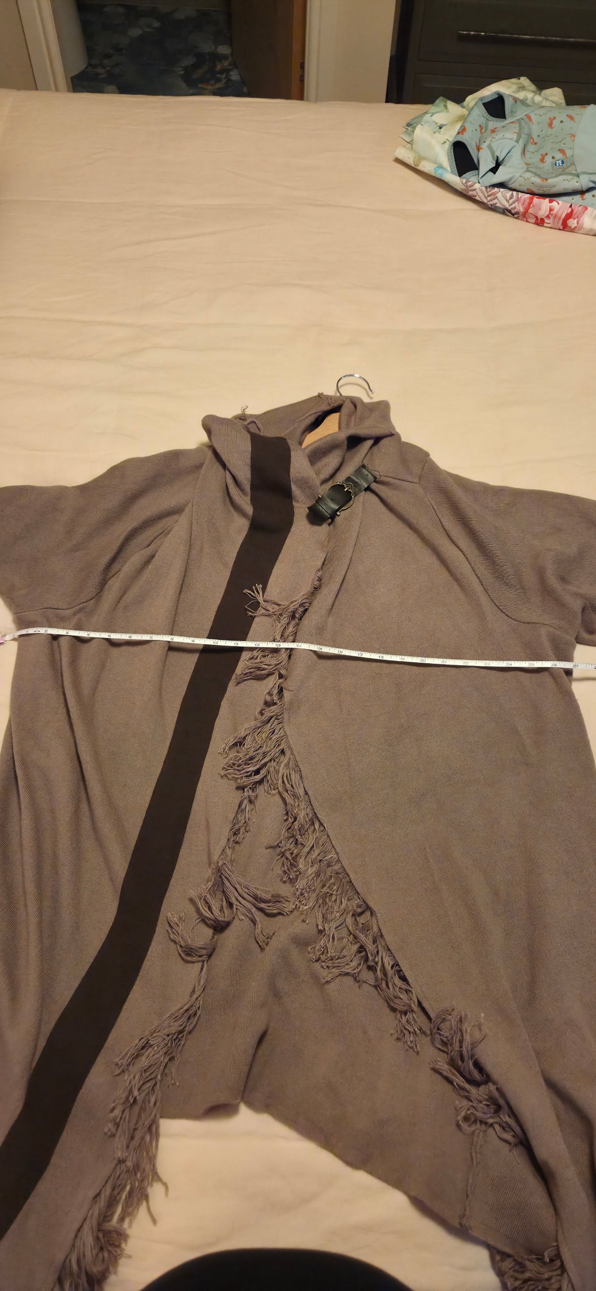 OUTLANDER TORRID Fringe Buckle Knit Cardigan Coat Claire Fraser Taupe Plus Size 5 / 5X image 10
