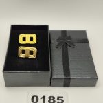 Christian Dior Gold Tone Cufflinks Unisex with Gift Box