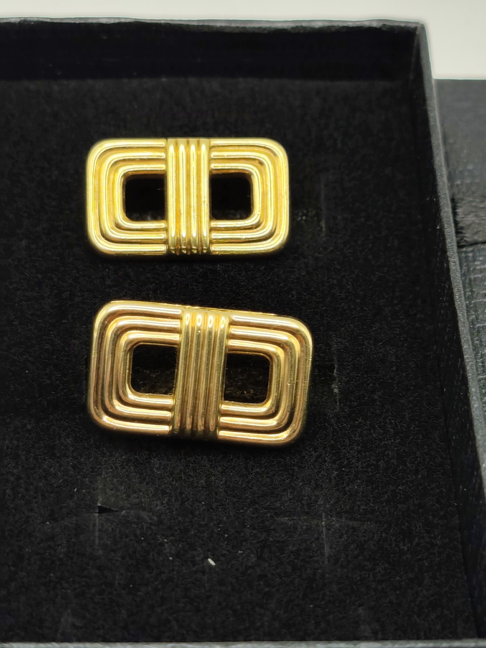Christian Dior Gold Tone Cufflinks Unisex with Gift Box image 2