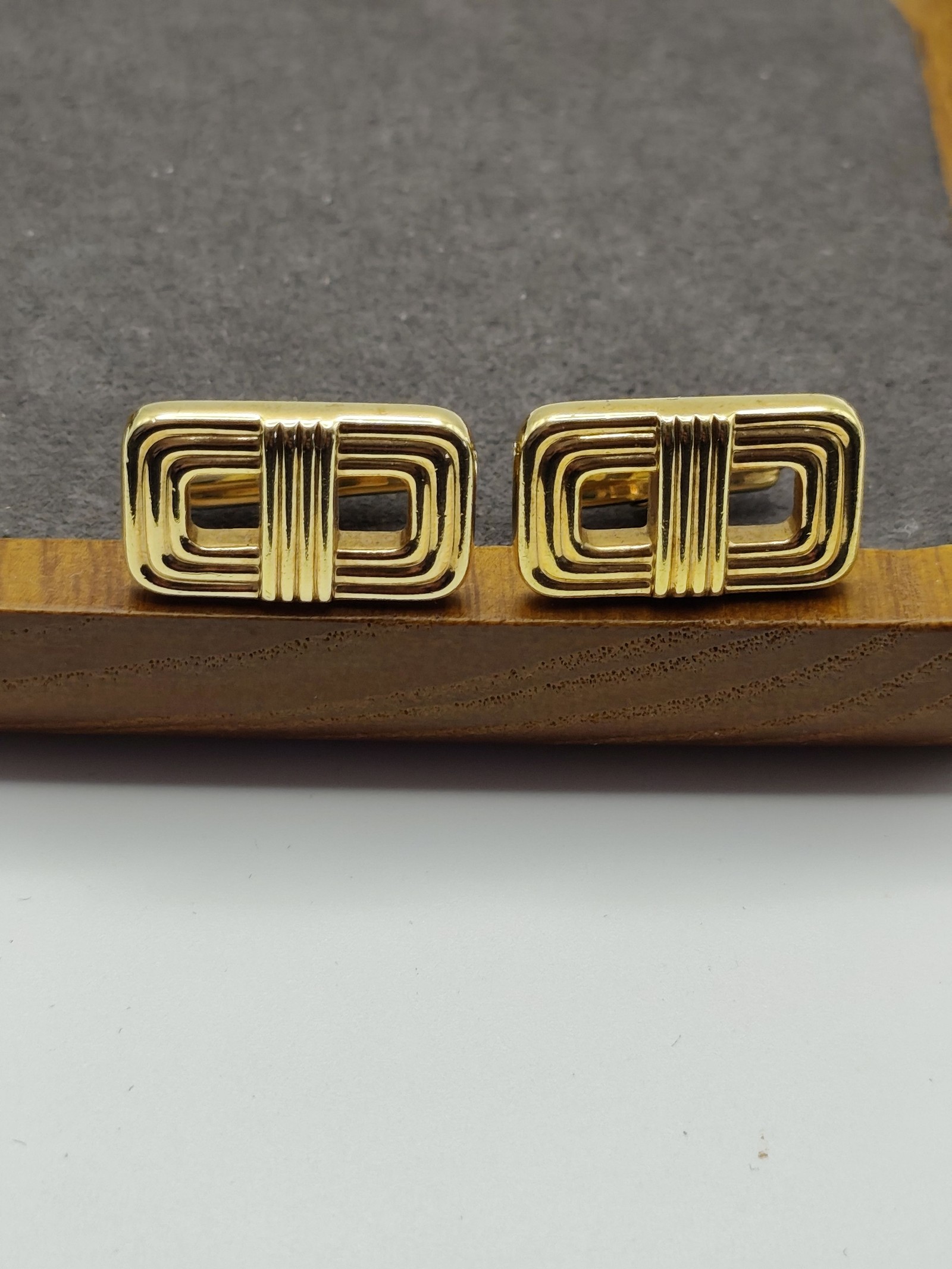 Christian Dior Gold Tone Cufflinks Unisex with Gift Box image 6