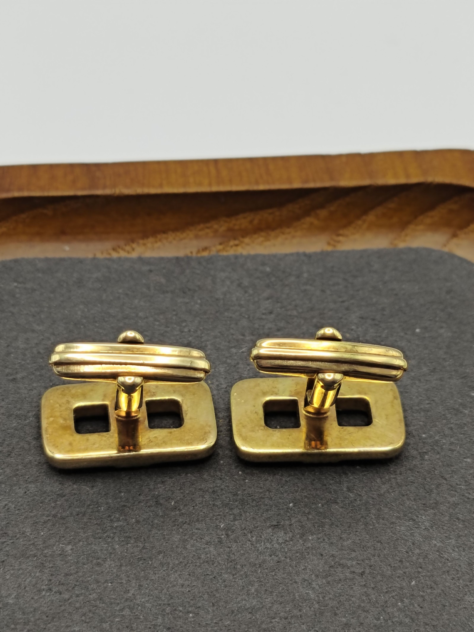 Christian Dior Gold Tone Cufflinks Unisex with Gift Box image 9