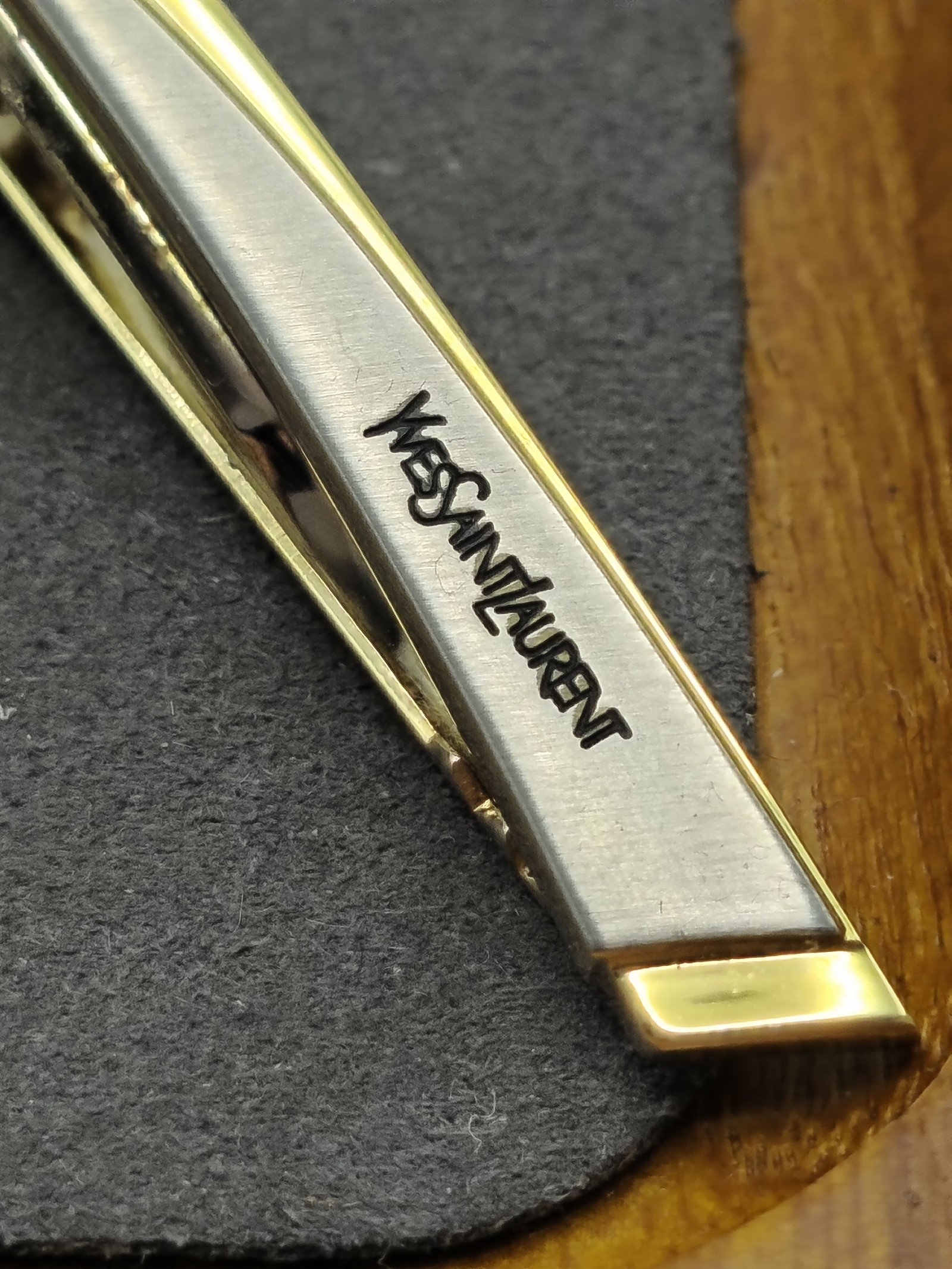 Yves Saint Laurent Gold & Silver Metal Men's Tie Clip Other image 5