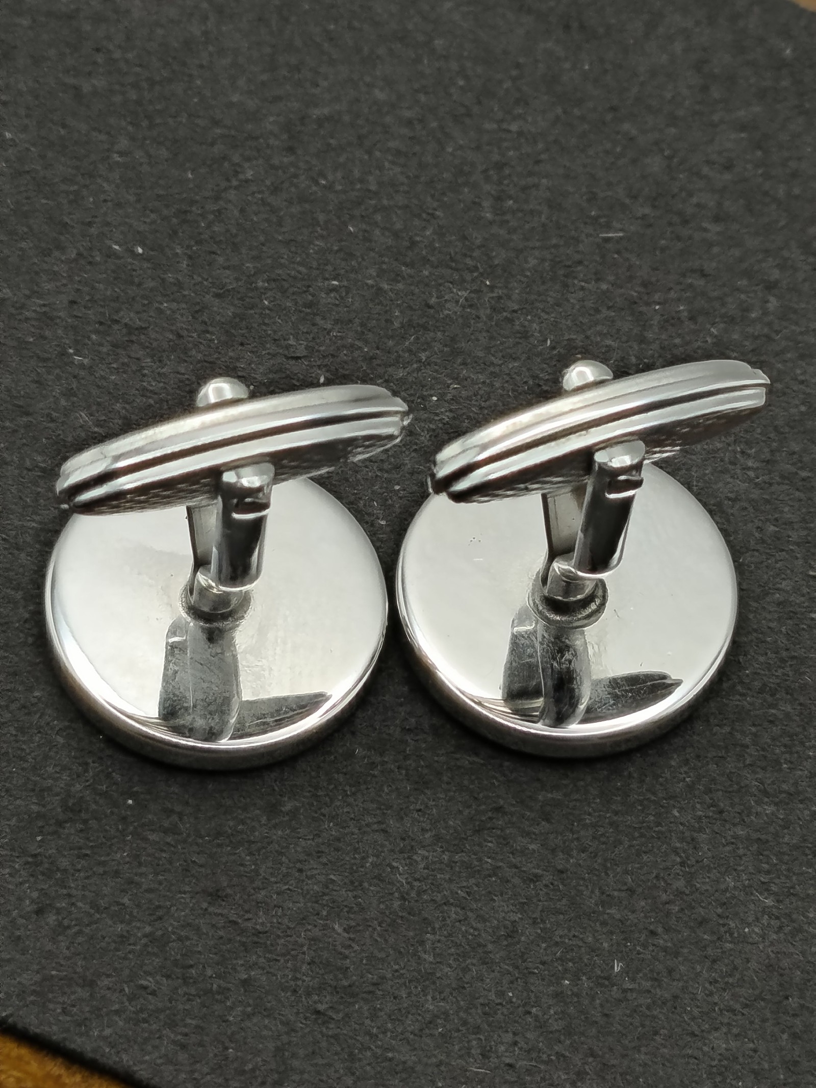 Dunhill Men's Yellow & Black Checkered Silver Tone Cufflinks image 8