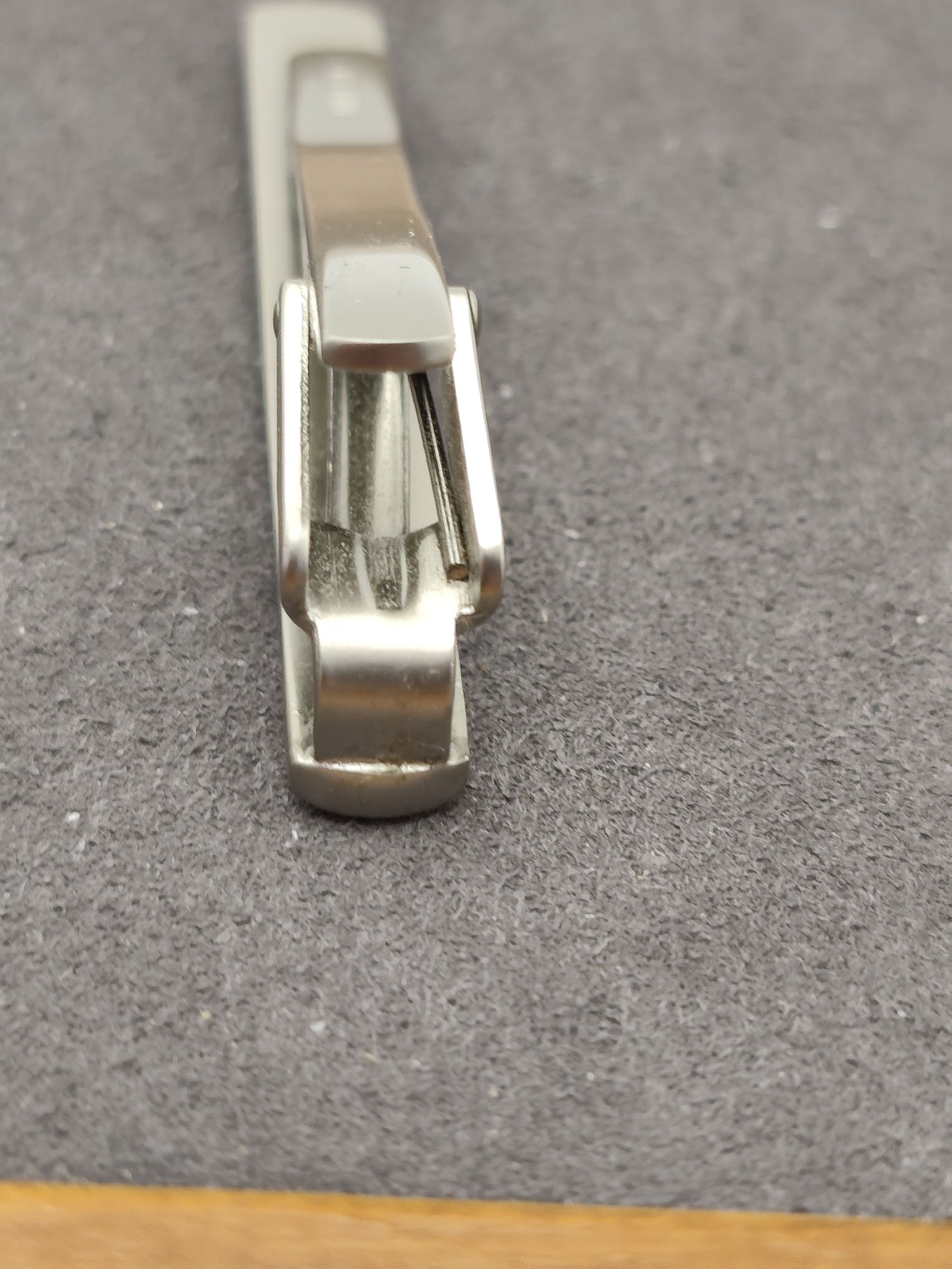 Celine Men's Silver & Gold Tone Tie Clip with Grey Enamel image 8