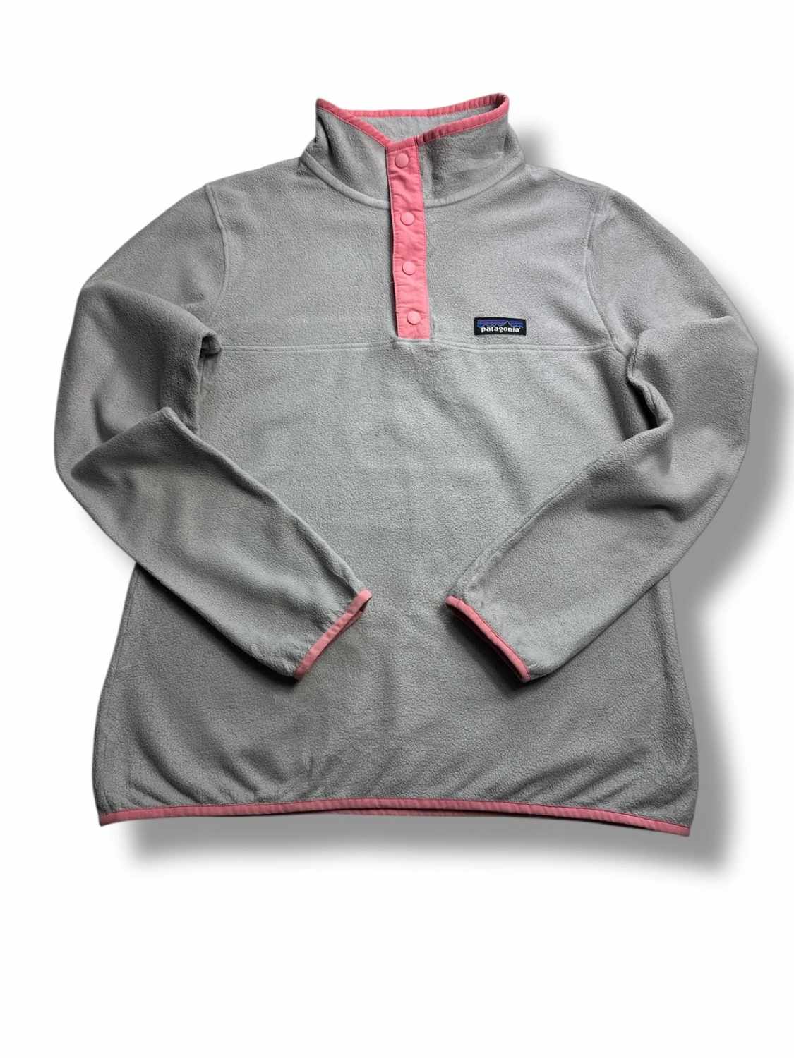 Patagonia Gris & Rose Micro D Snap-T Polaire Manches Longues - taille Medium