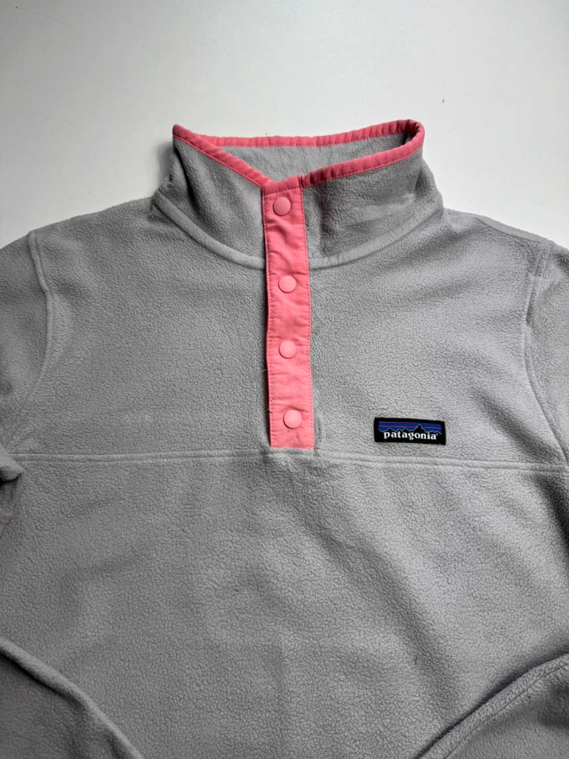 Patagonia Gris & Rose Micro D Snap-T Polaire Manches Longues - taille Medium image 2