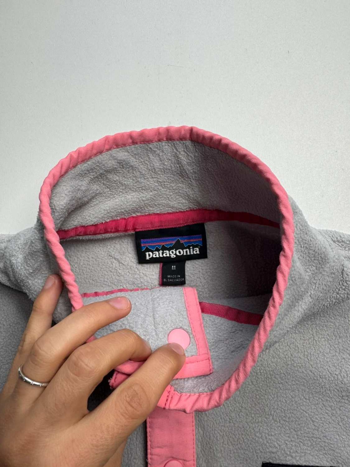 Patagonia Gris & Rose Micro D Snap-T Polaire Manches Longues - taille Medium image 3
