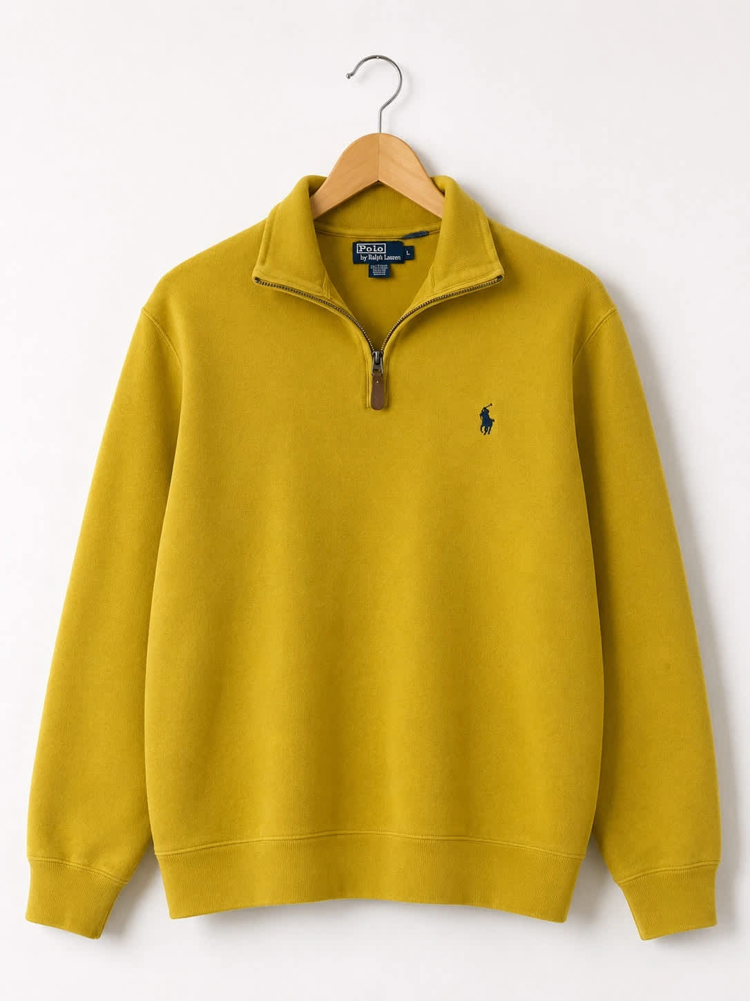 Polo Ralph Lauren Jaune Quarter-Zip Sweat Homme - Large