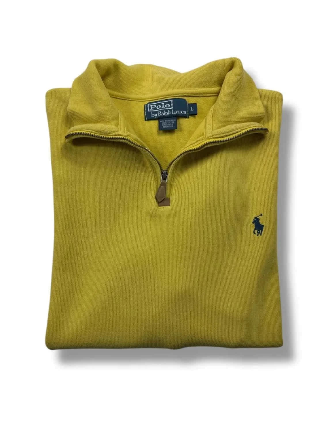 Polo Ralph Lauren Jaune Quarter-Zip Sweat Homme - Large image 3