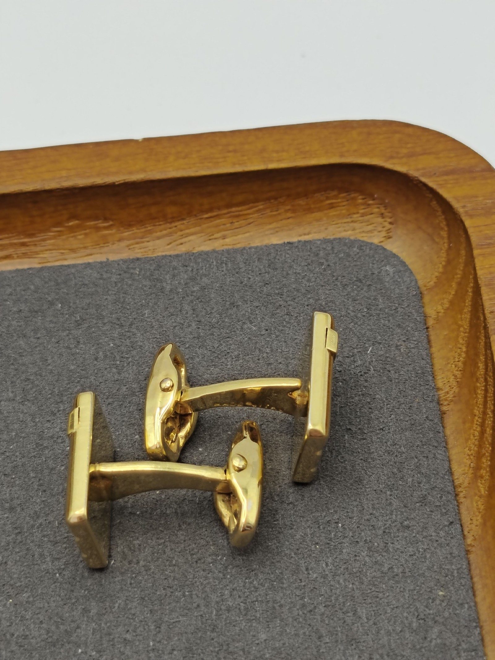 Celine Gold Tone Logo Cufflinks Men with Box image 10