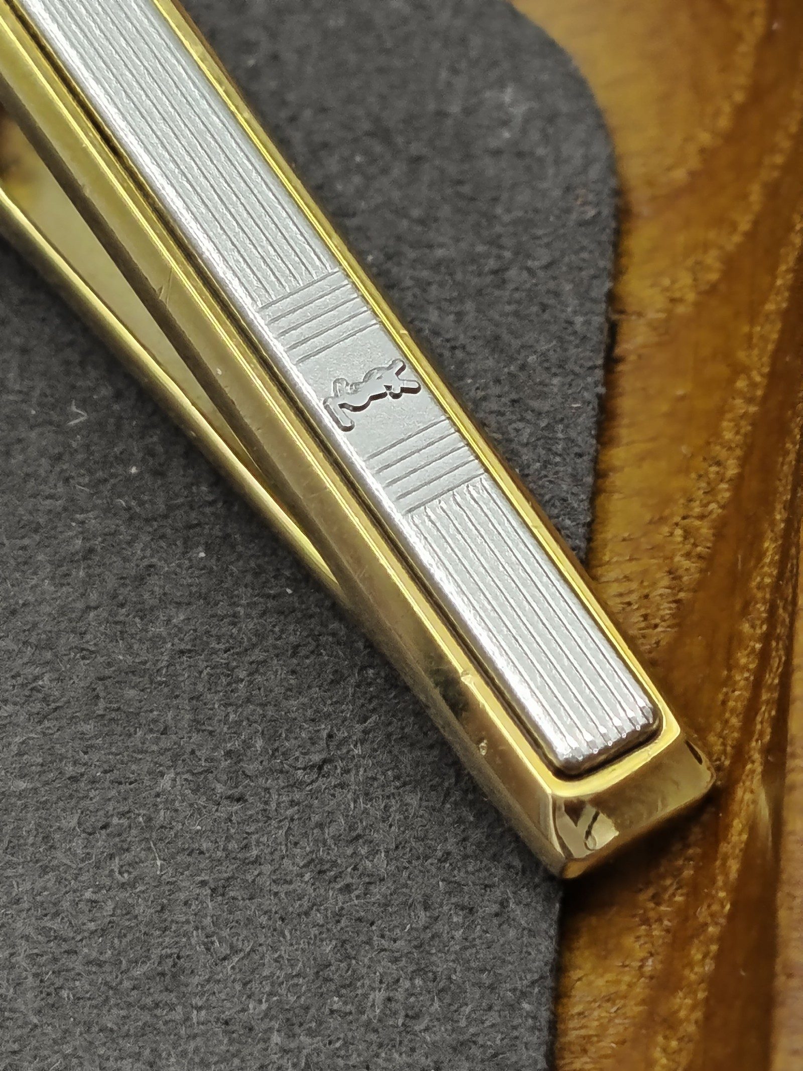 Yves Saint Laurent Gold & Silver Tone Tie Bar Clip Men's image 4