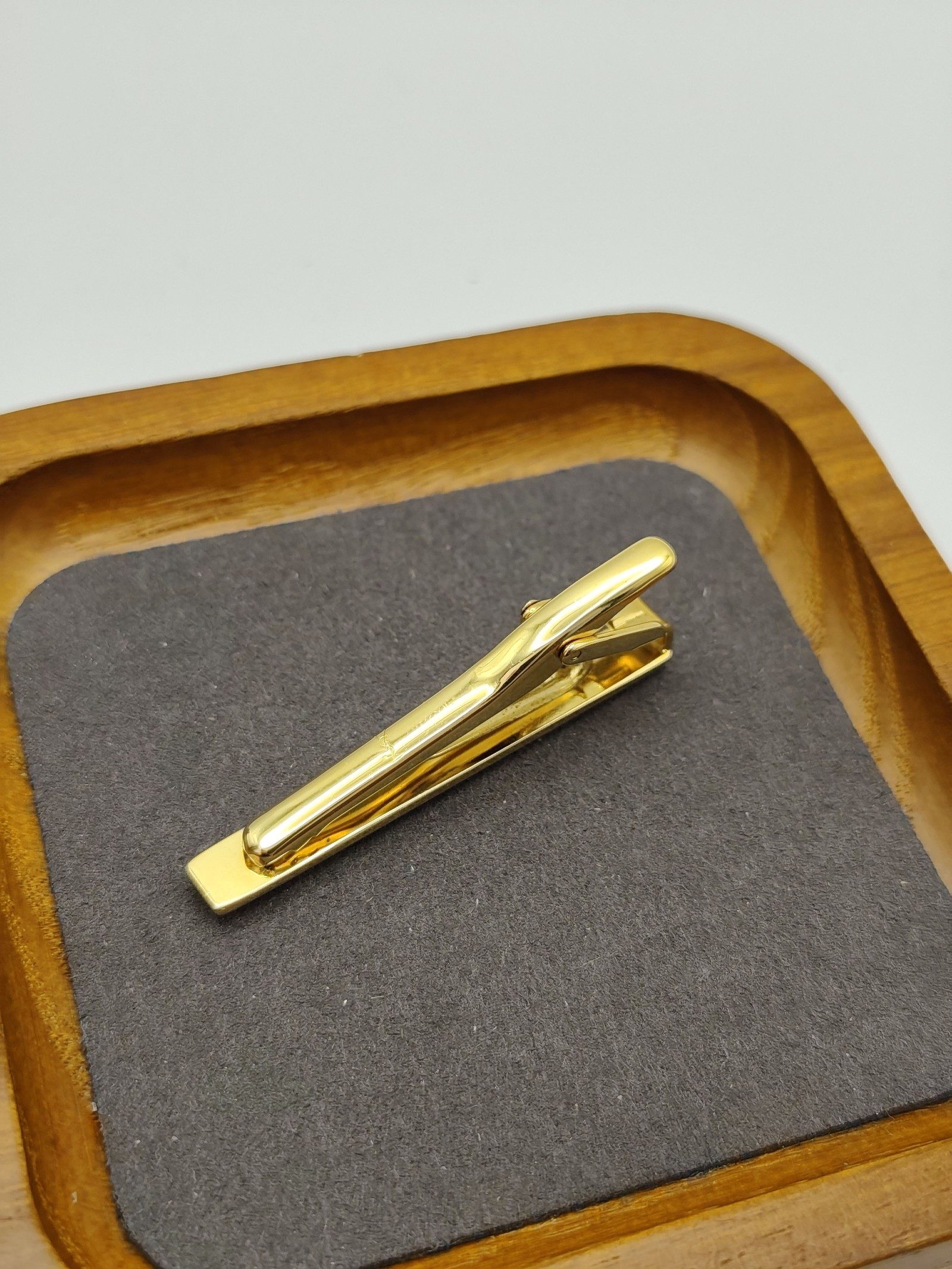 Yves Saint Laurent Gold & Silver Tone Tie Bar Clip Men's image 9