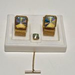 Costume Gold Tone Men's Cufflinks & Tie Tack Set. B4