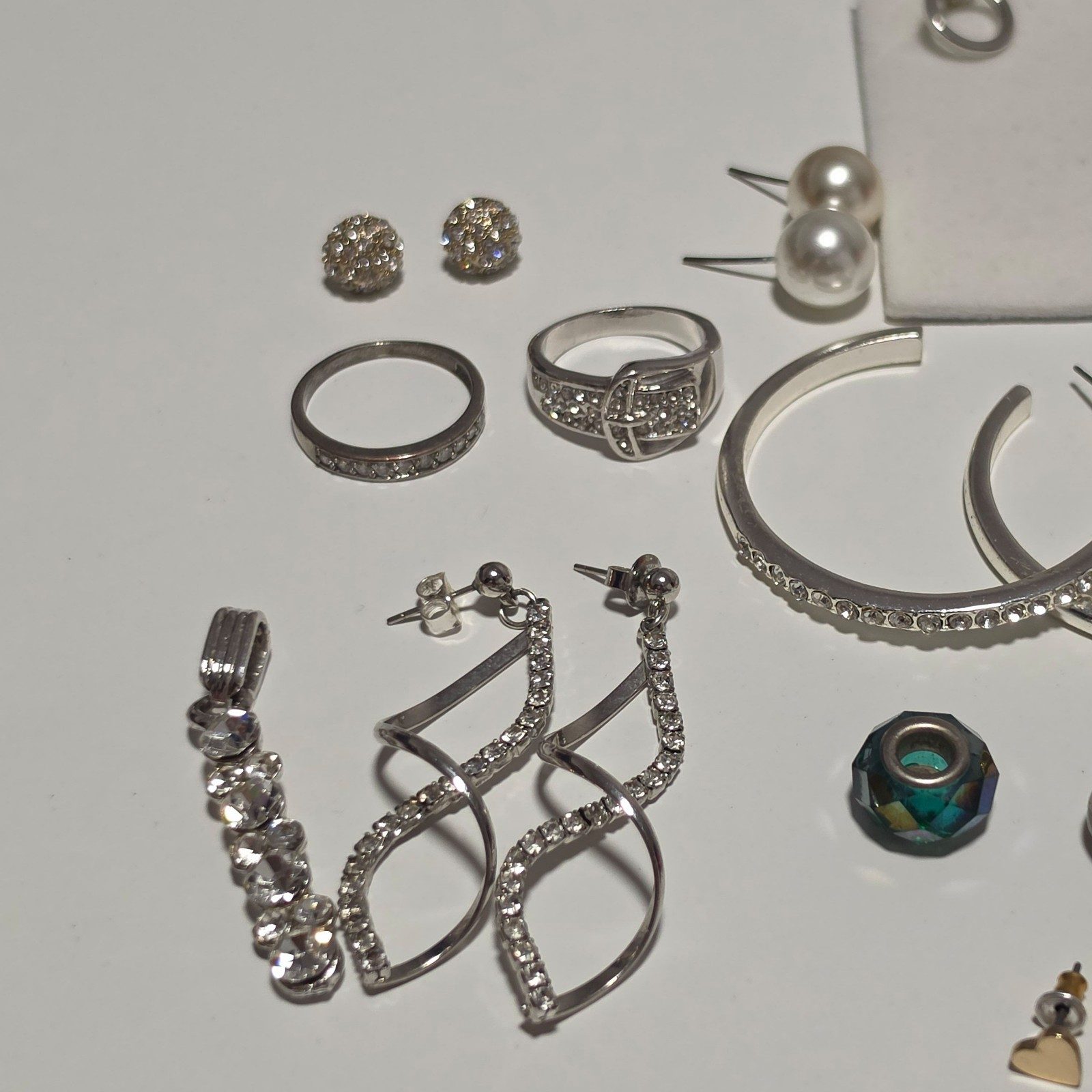 Costume Silver Tone Mixed Jewelry Set Necklace Earrings Rings Charms ect. B4 image 2