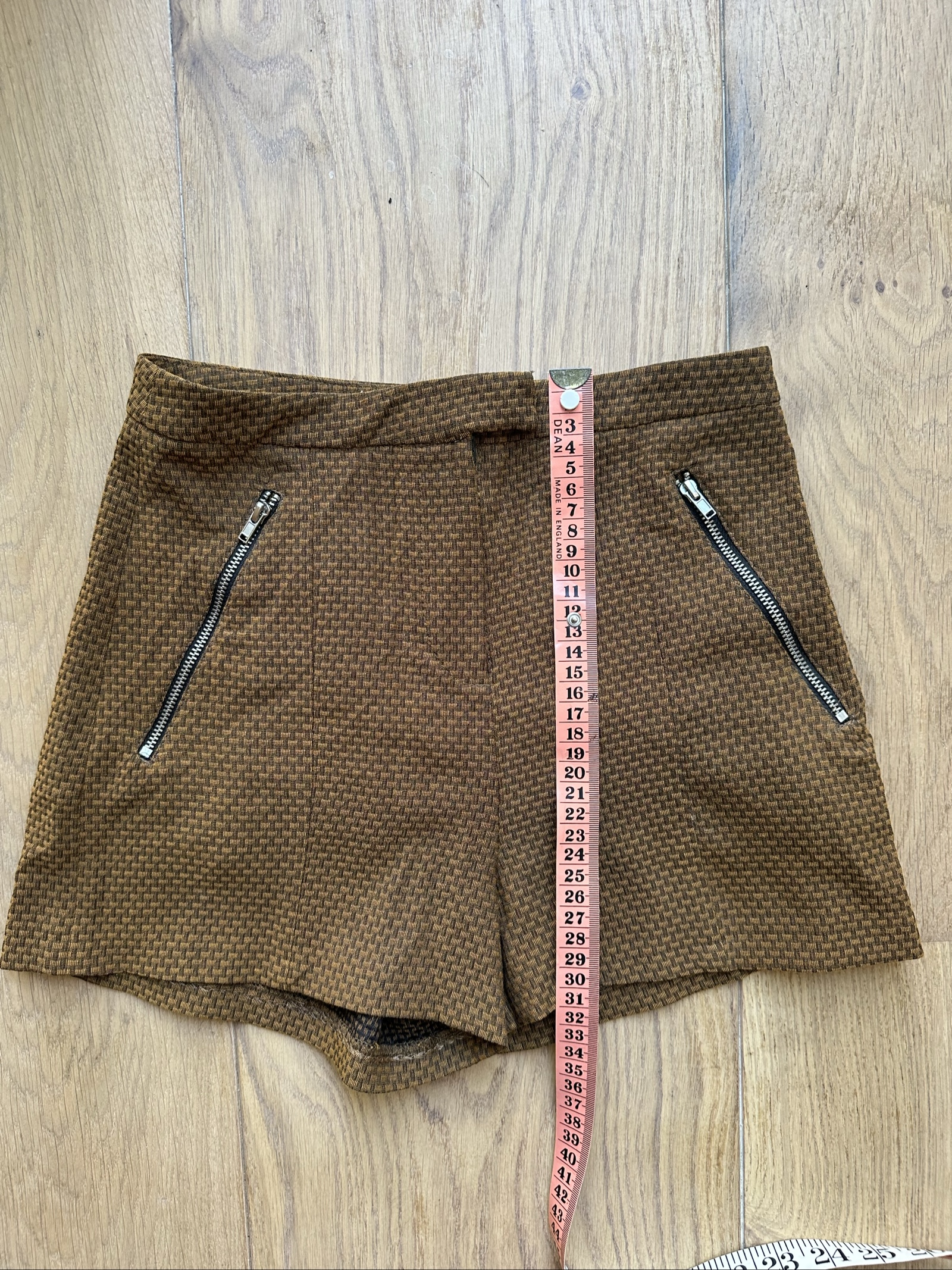 Unbranded Brown Woven Zip Pocket Shorts Medium image 3