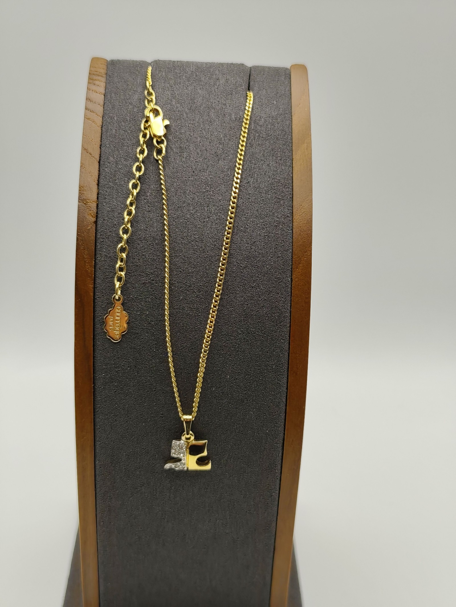 Courreges Gold & Clear Crystal Puzzle Piece Necklace Women One Size 43cm image 4