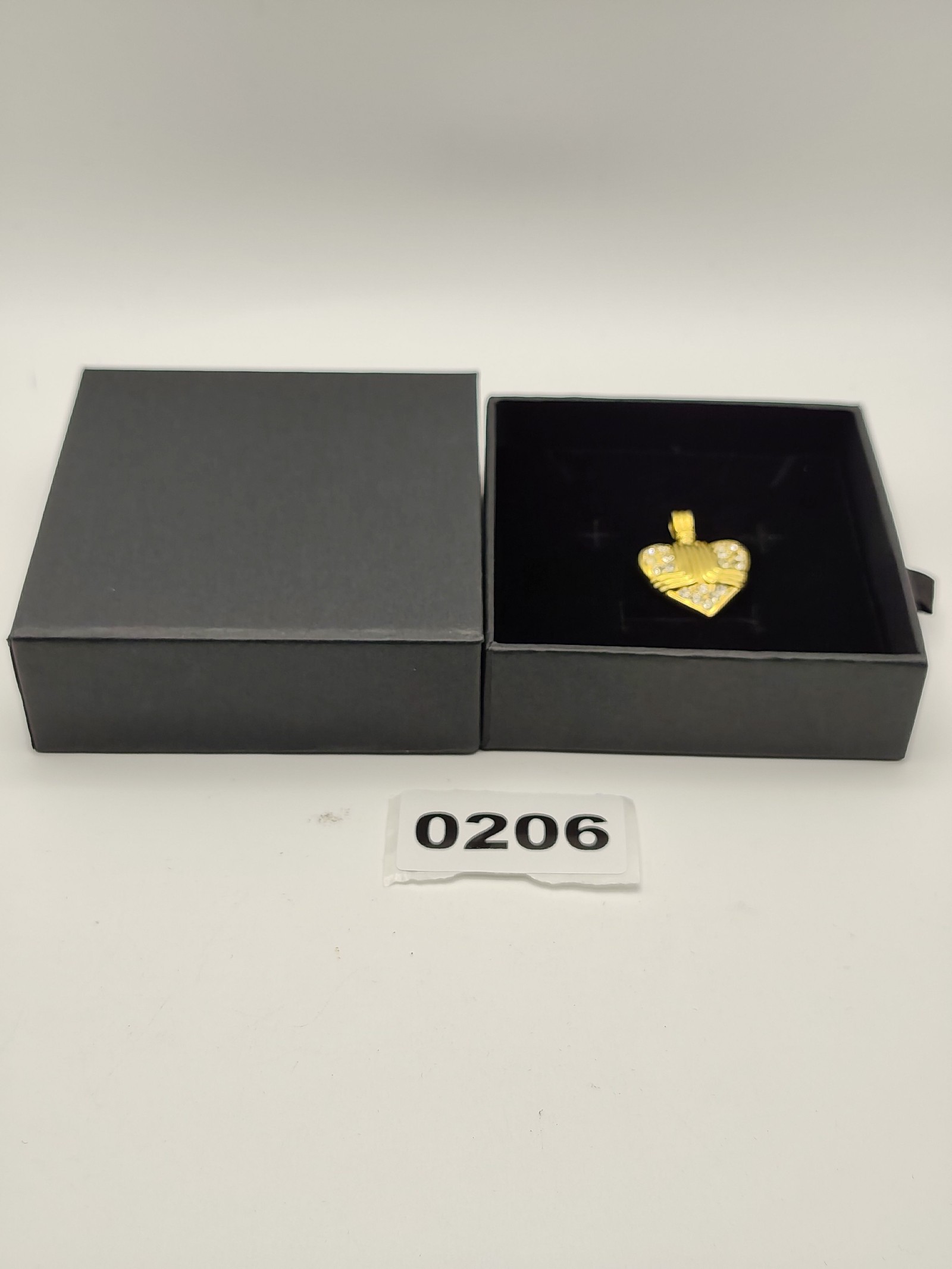 Lanvin Gold Tone & Crystal Heart Pendant Necklace