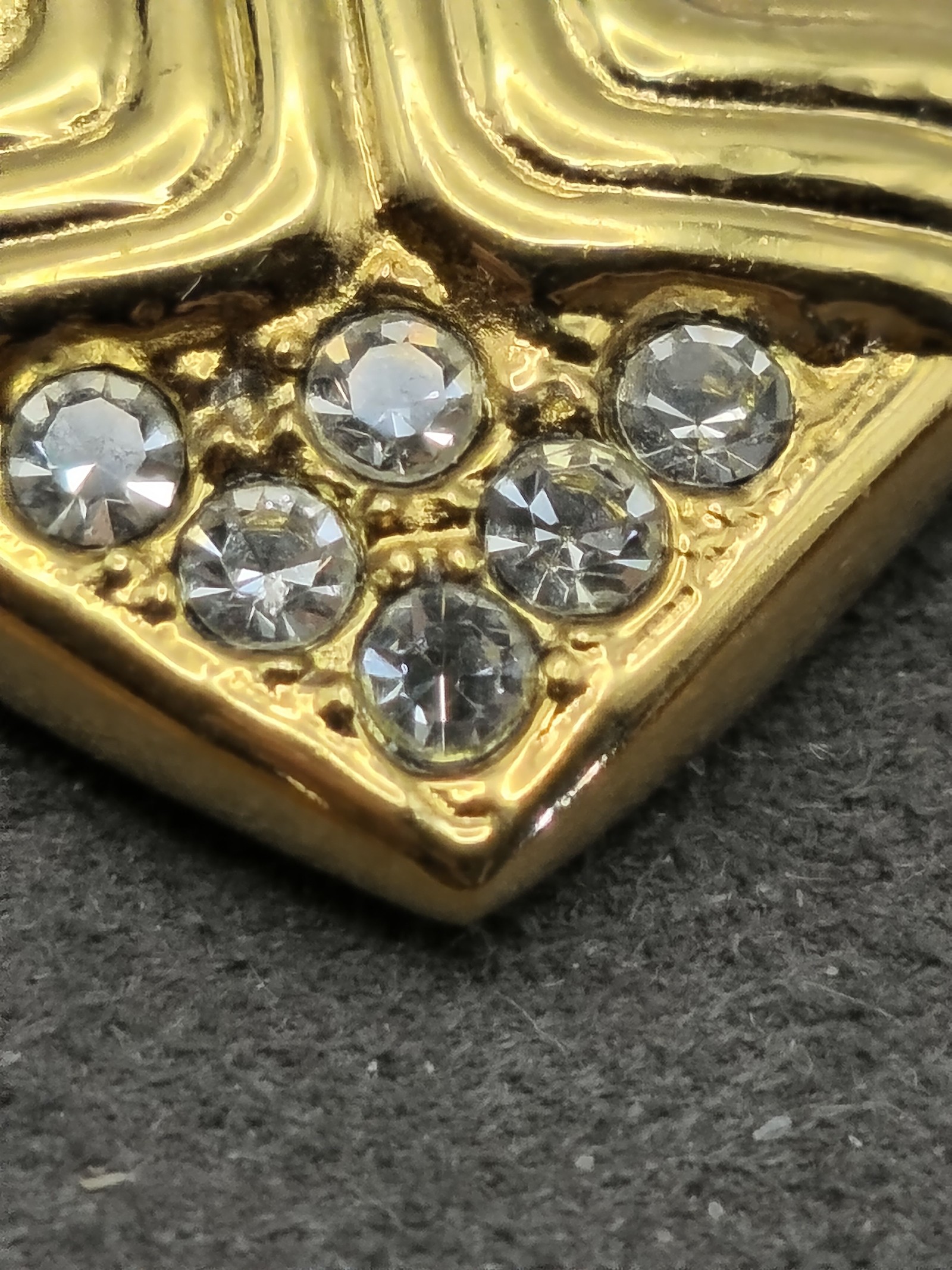 Lanvin Gold Tone & Crystal Heart Pendant Necklace image 8