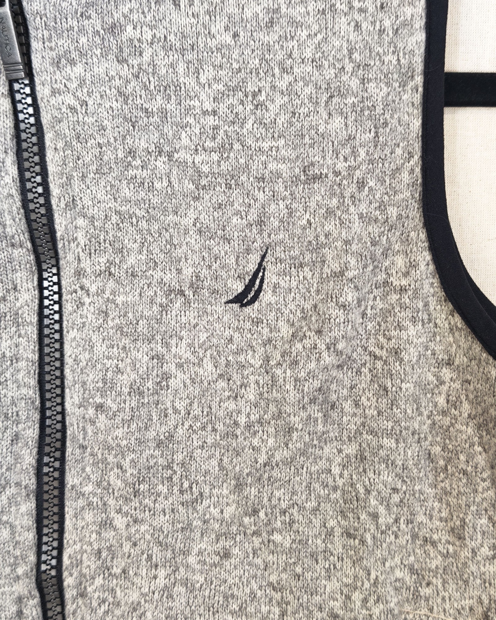 Nautica Grey & Black Sleeveless Fleece Vest Small 8 Gorpcore Sailing image 3