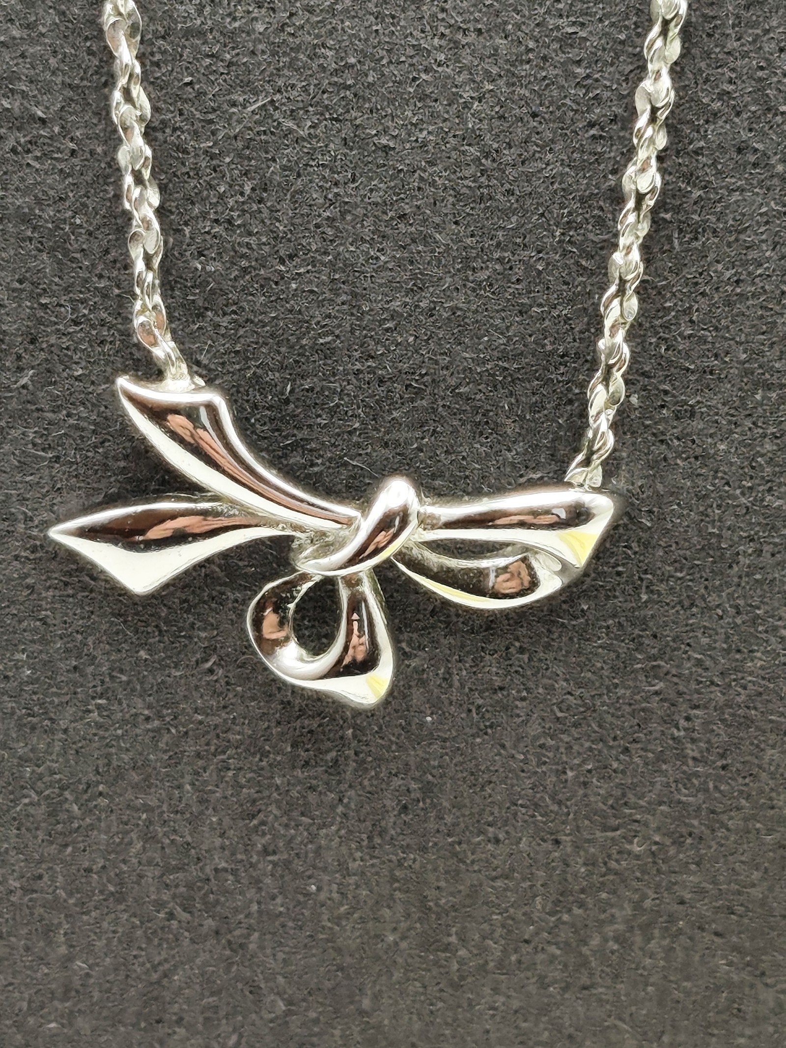 CD'Orlan Silver tone Bow Pendant Chain Necklace Women Other image 3