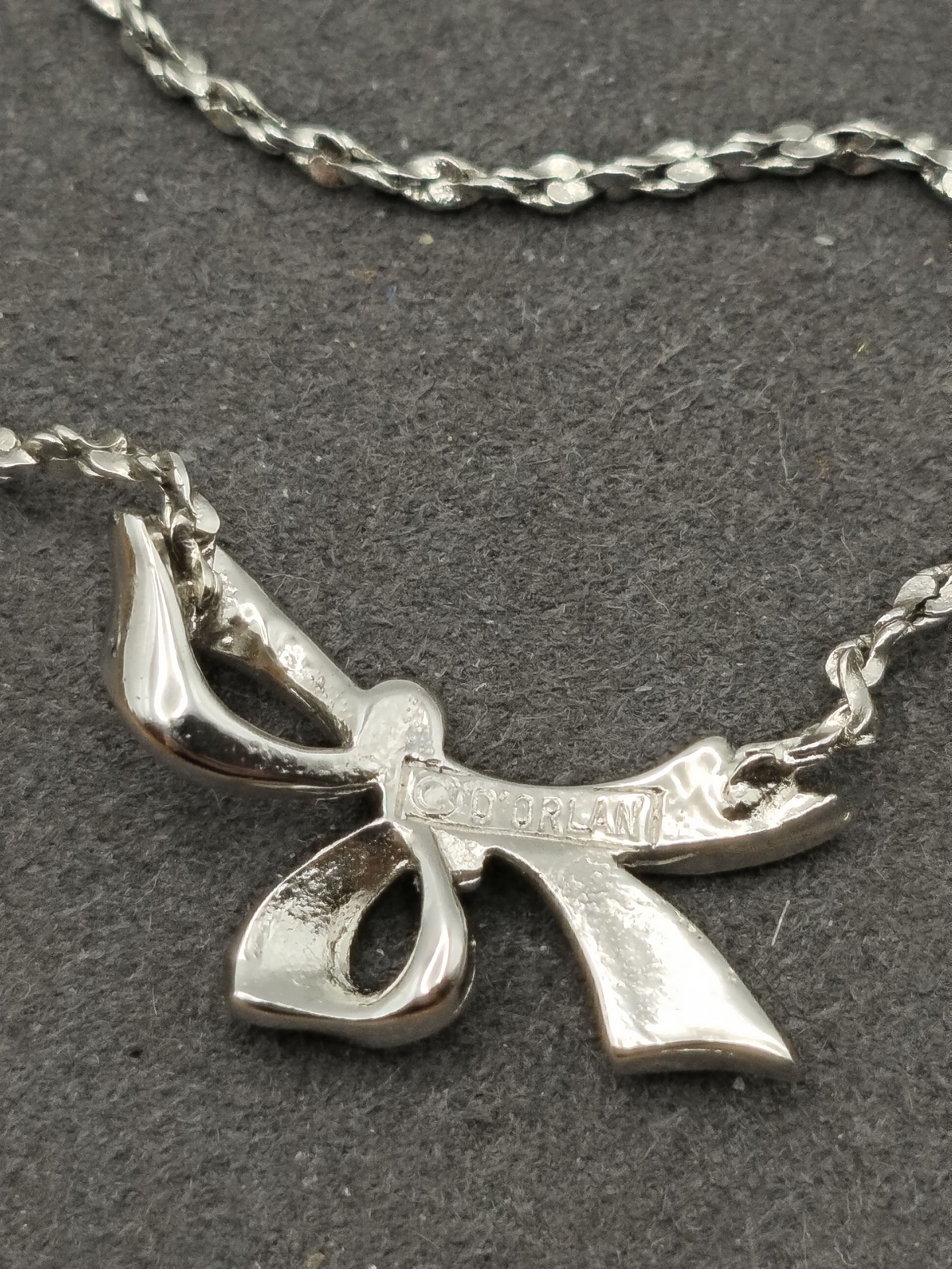 CD'Orlan Silver tone Bow Pendant Chain Necklace Women Other image 4