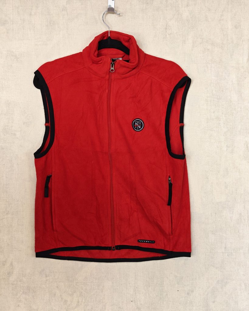 Vintage 1990s Nike Red & Black Sleeveless Fleece Jacket Small Unisex Niketown