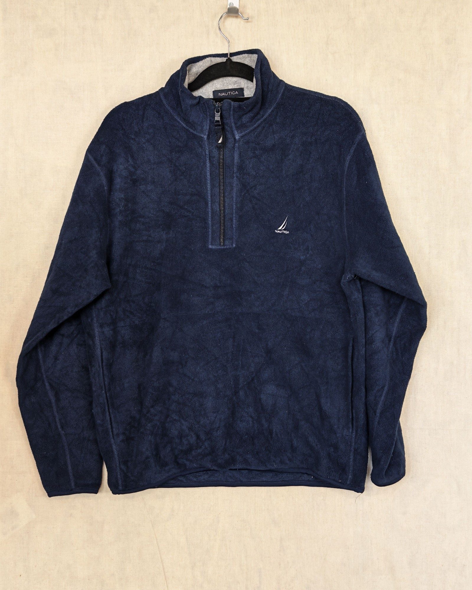 Nautica Navy Men's Small Fleece Half Zip Pullover Gorpcore Sailing