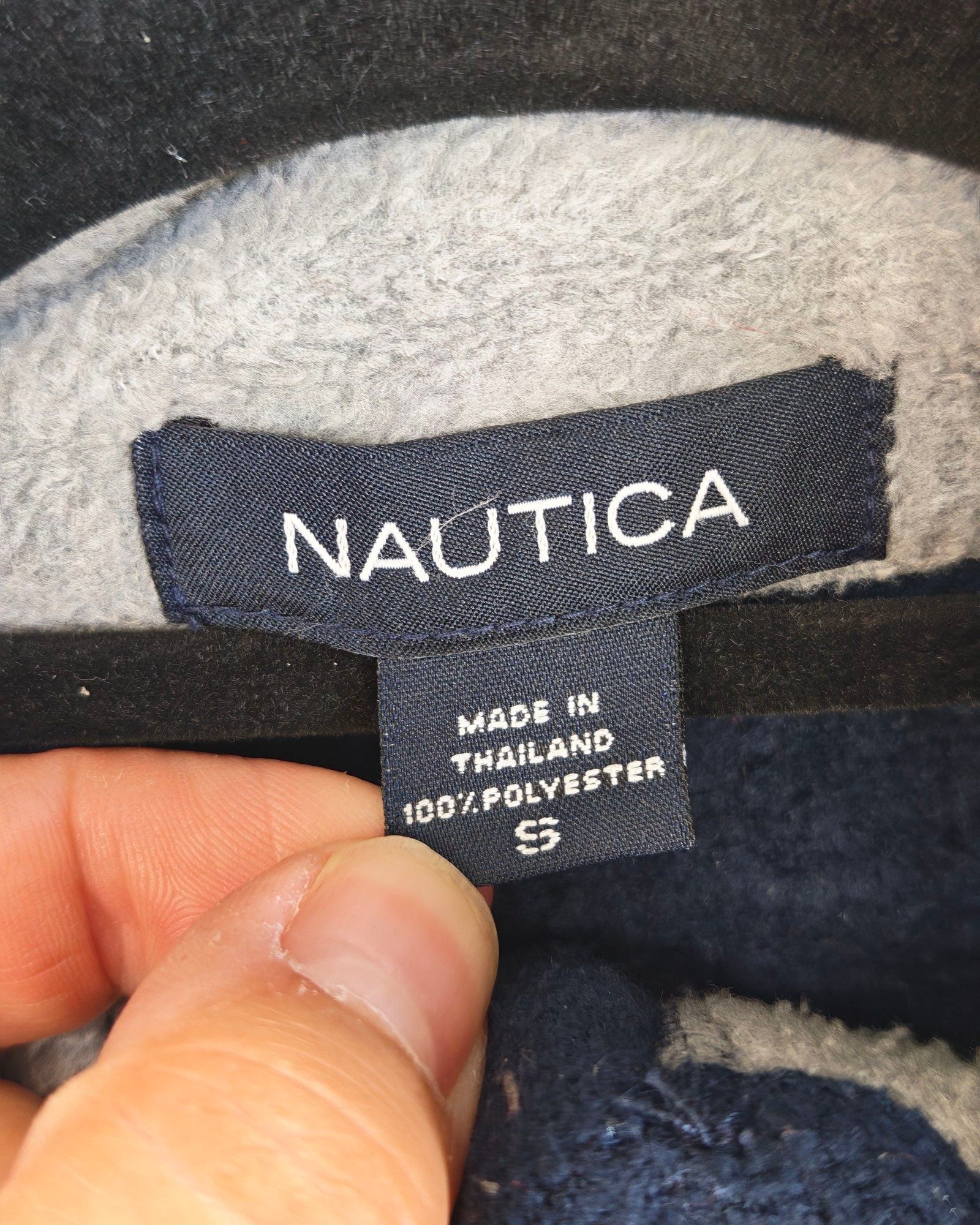 Nautica Navy Men's Small Fleece Half Zip Pullover Gorpcore Sailing image 3