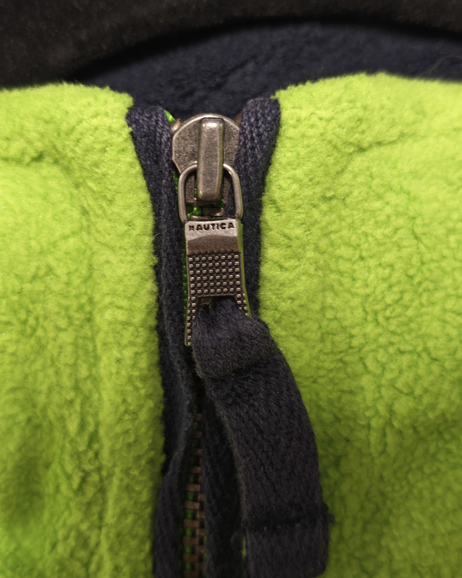 Nautica Green & Navy Fleece Pullover Small Soft Warm Gorpcore Sailing Spellout image 7
