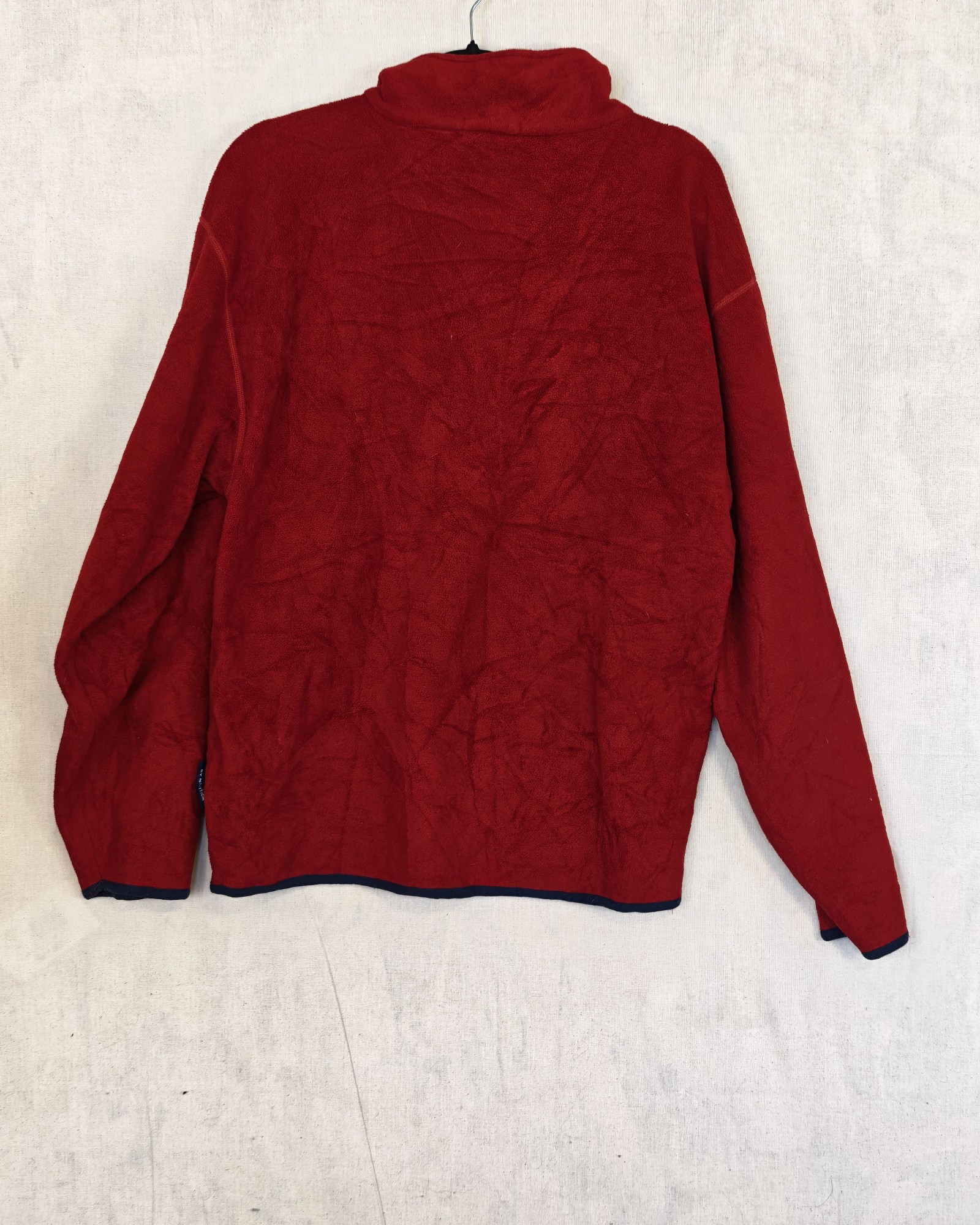 Vintage 90s Nautica Red Polyester Half Zip Sweatshirt Medium Gorpcore Sailing image 2