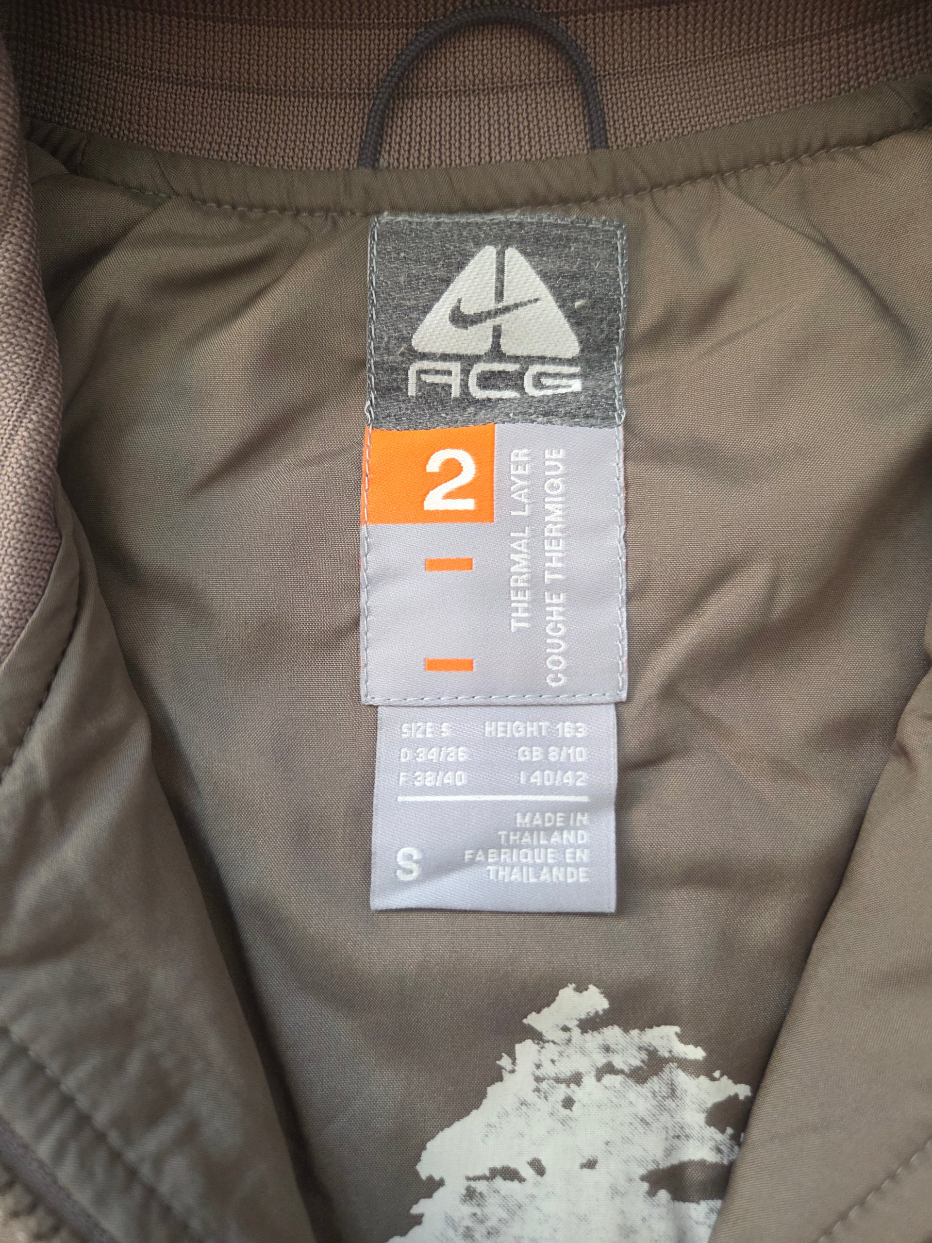 Nike ACG Thermal Layer 2 Women’s Quilted Jacket Taupe Brown Orange Size S image 5