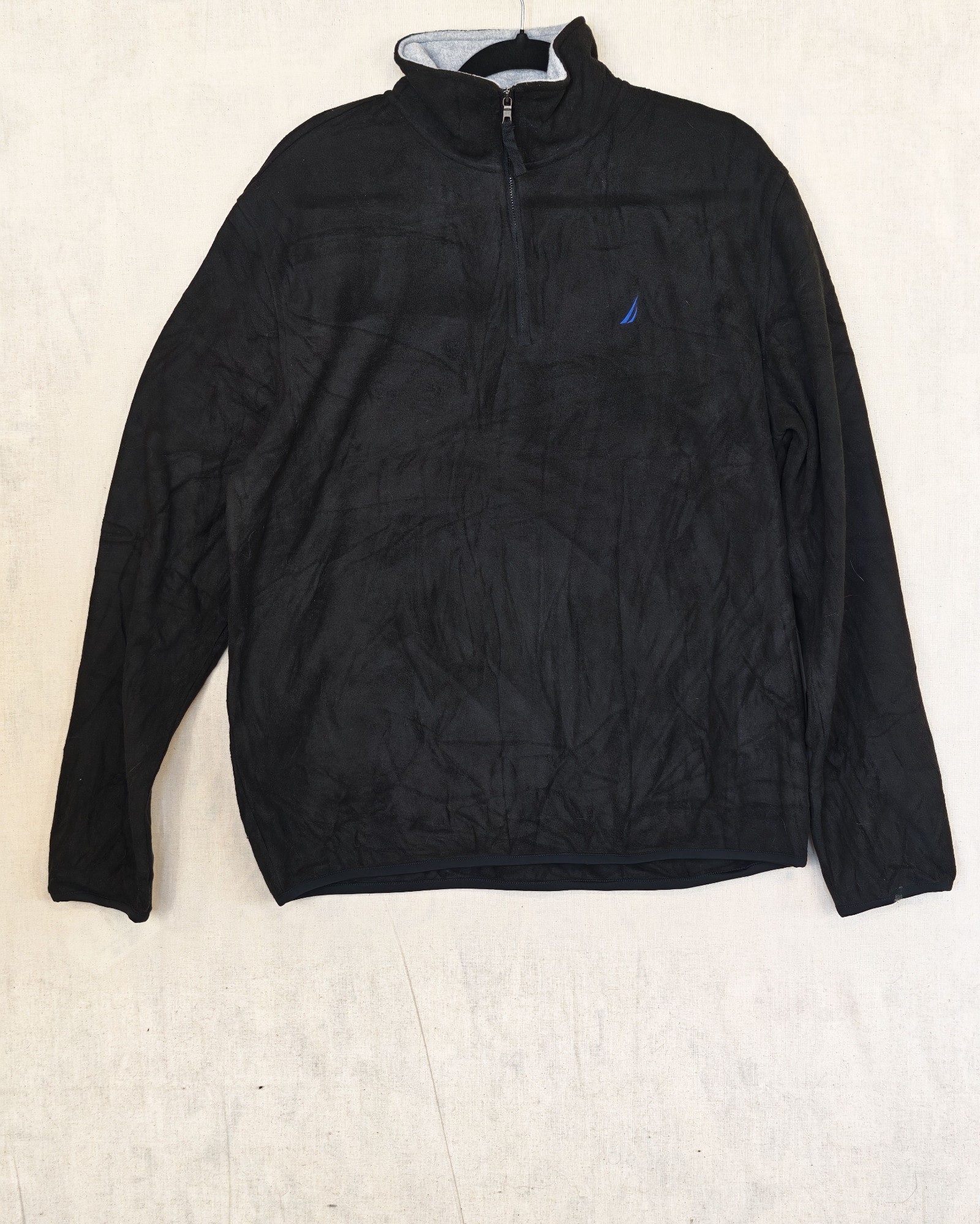 Nautica Black Fleece Half-Zip Sweatshirt Medium Soft Polyester Gorpcore Sailing