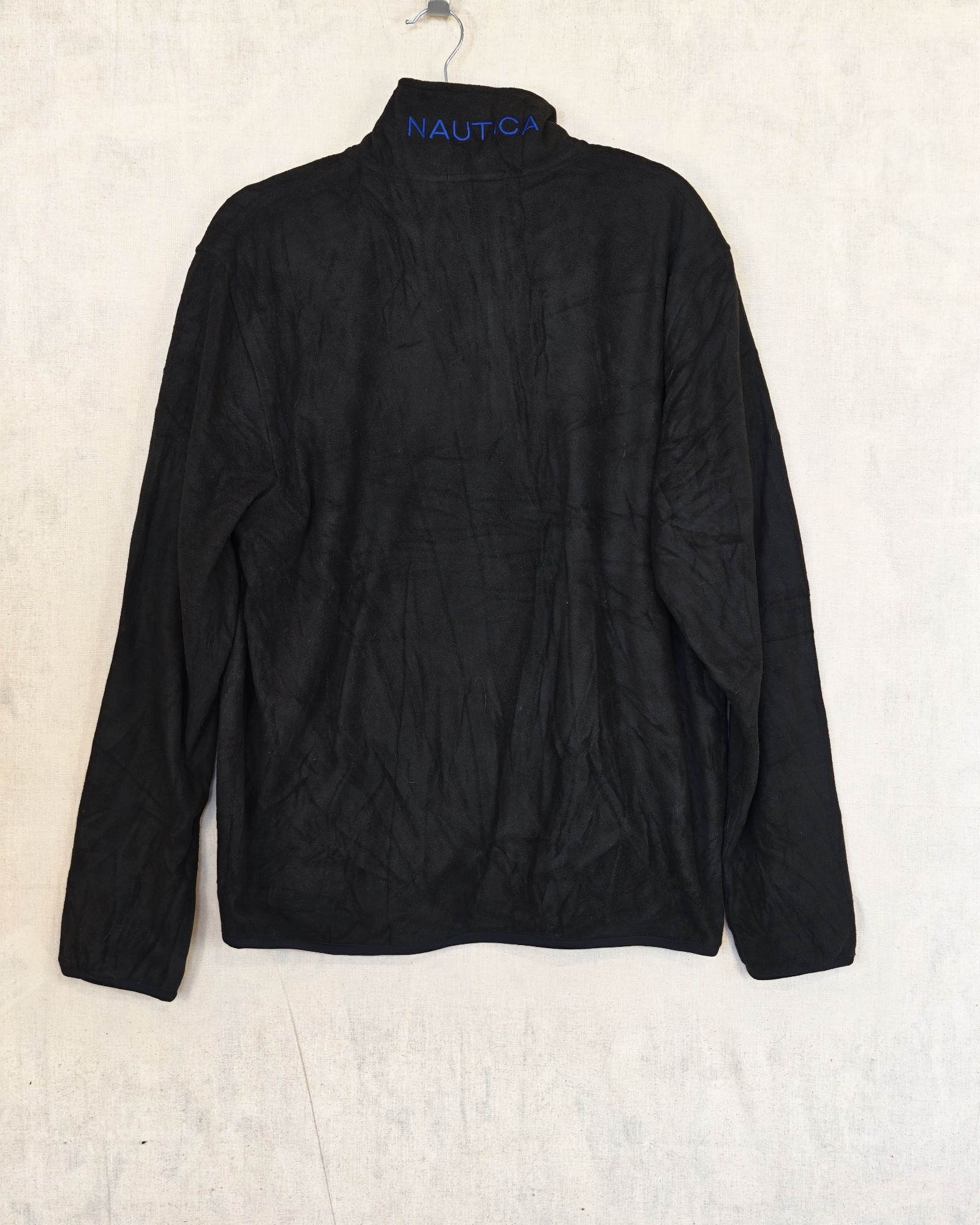 Nautica Black Fleece Half-Zip Sweatshirt Medium Soft Polyester Gorpcore Sailing image 2