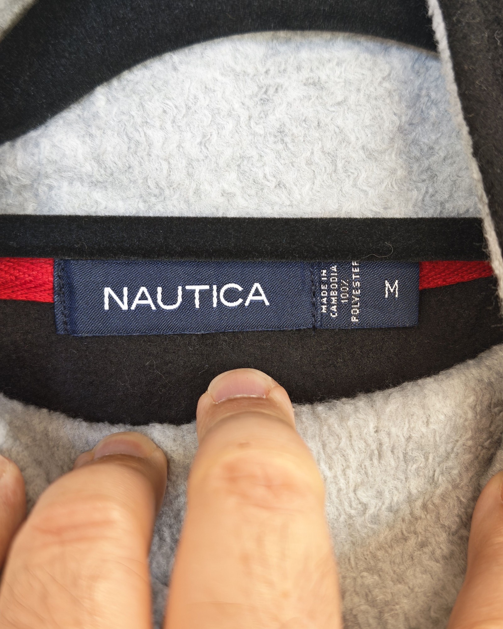 Nautica Black Fleece Half-Zip Sweatshirt Medium Soft Polyester Gorpcore Sailing image 3