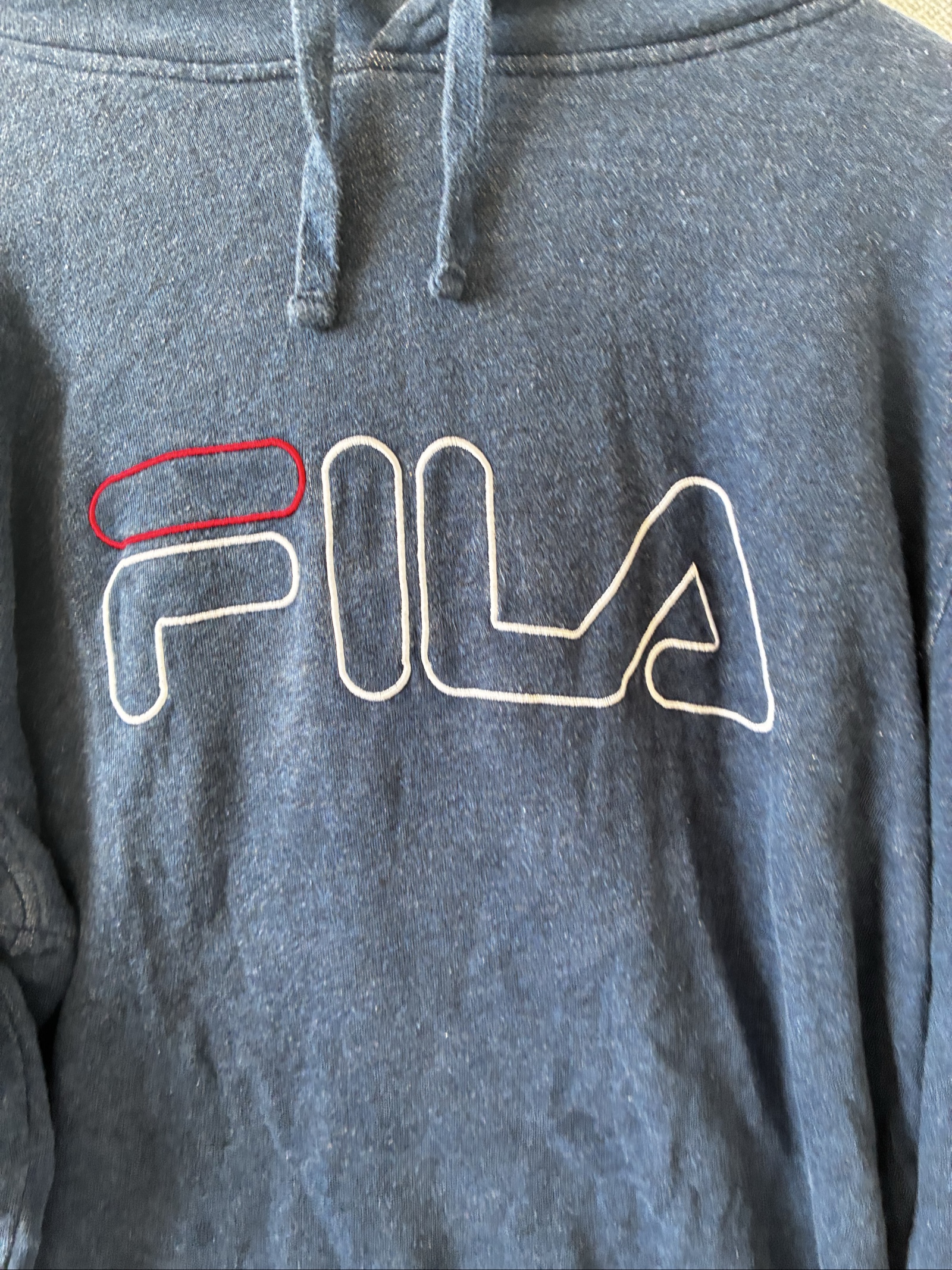 Fila Navy Blue Men's Hoodie Small Logo Print image 10