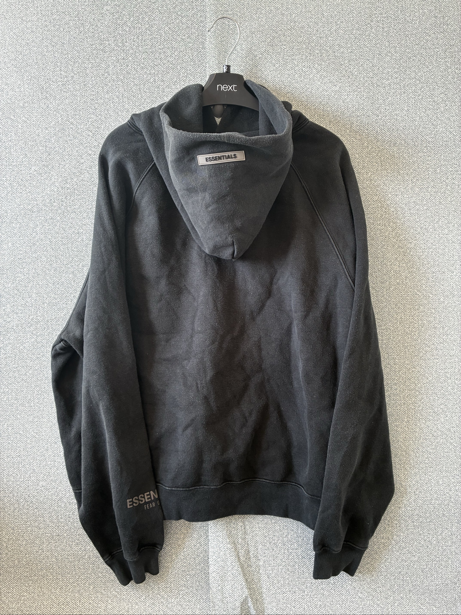 Fear of God Essentials Black Hoodie Large Rubber Print image 8