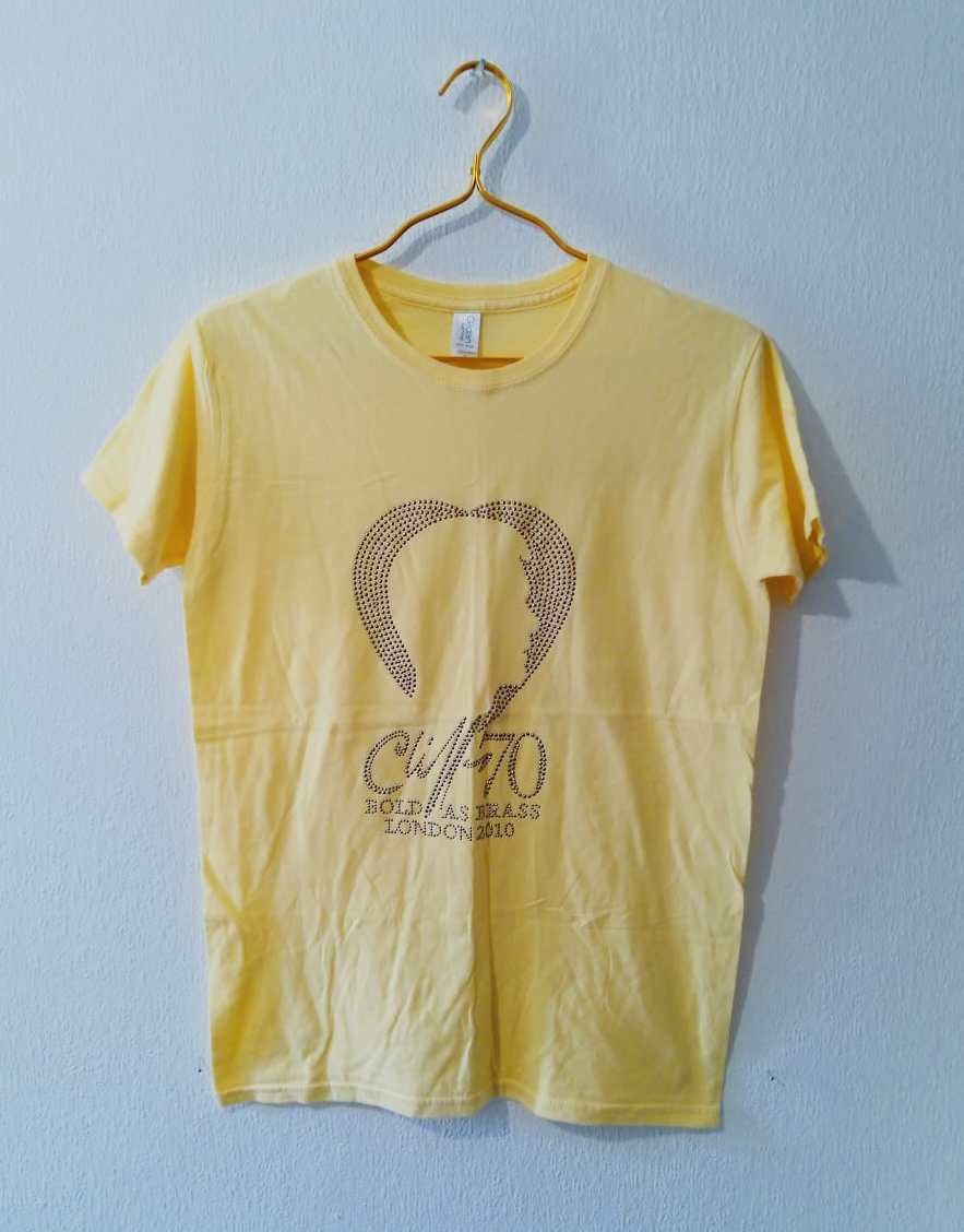 Hold As Brass Yellow Printed Cotton T-Shirt Medium