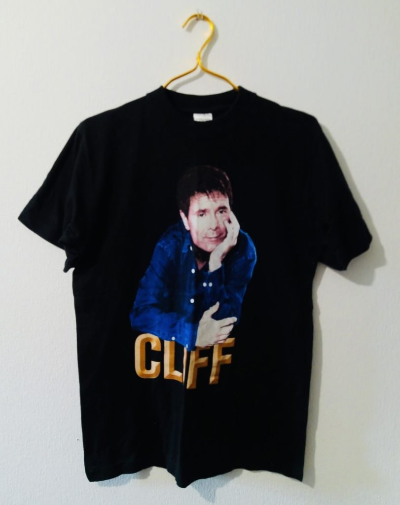 Bnwot Cliff Richard Black Graphic Print Cotton T-Shirt M All seasons
