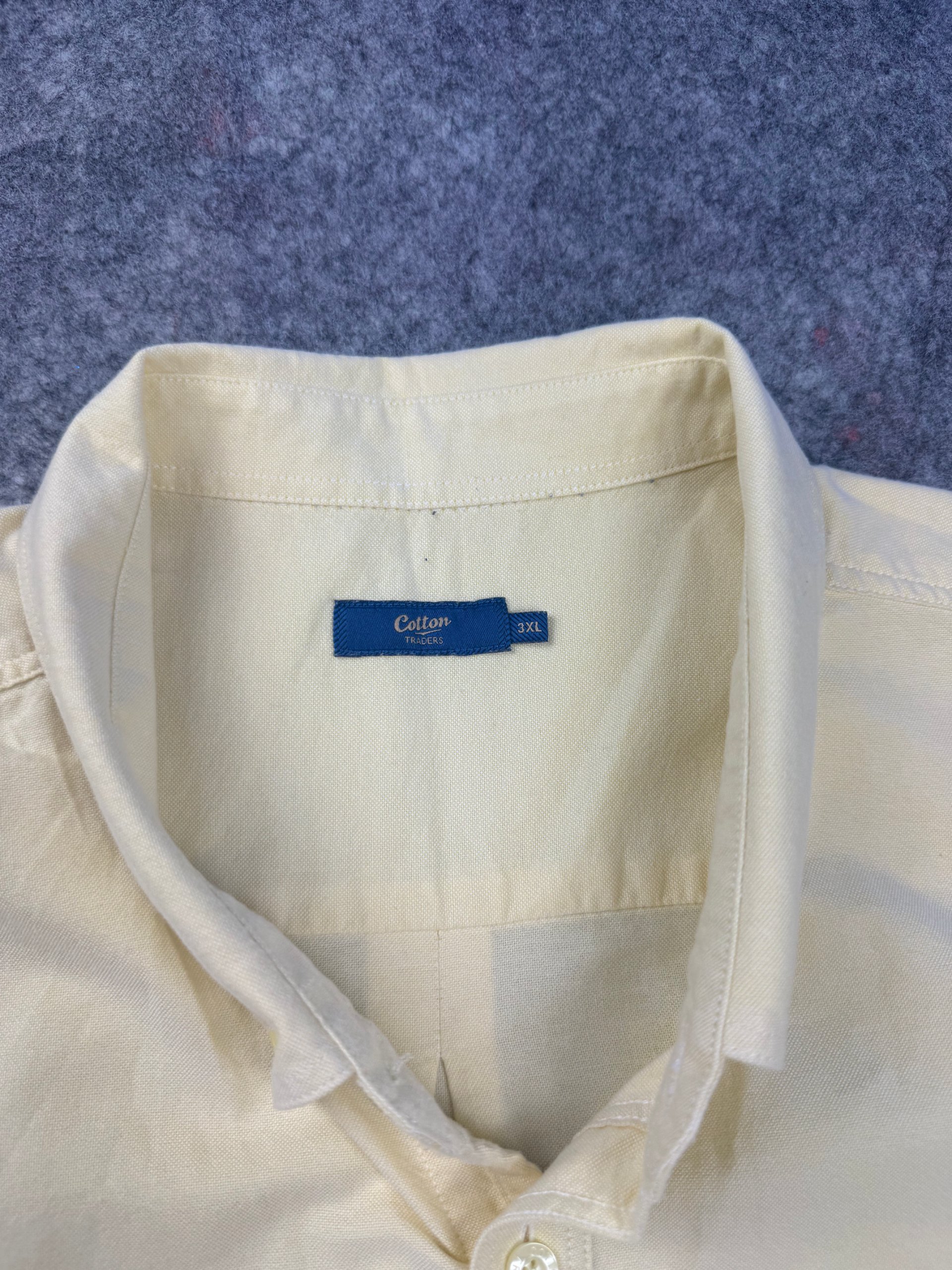 Cotton Traders Pale Yellow Oxford Shirt 3XL Long Sleeve Chest Pocket image 4