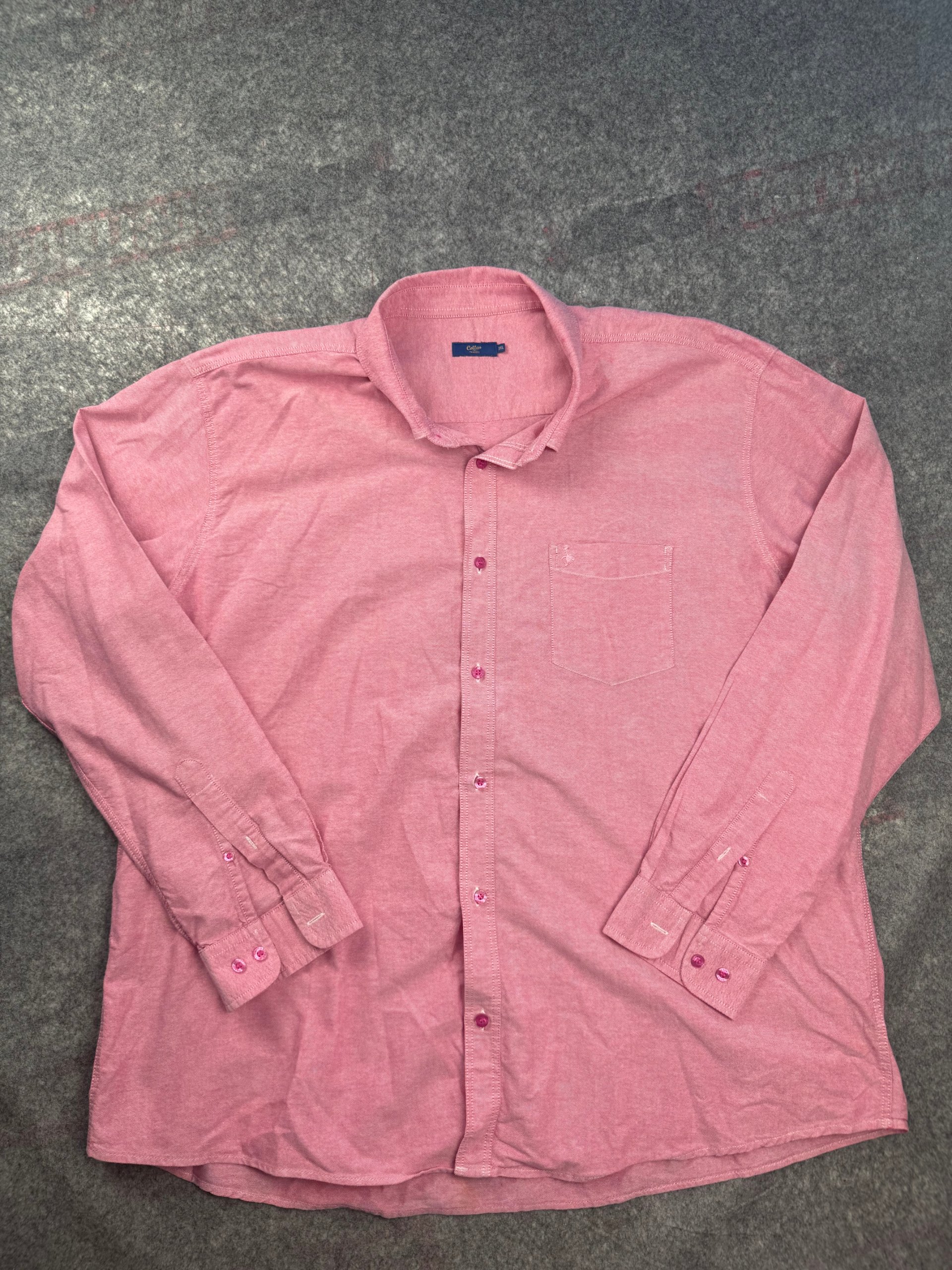 Cotton Traders Pink Oxford Shirt 3XL Chest 24 in (61 cm) Casual Long Sleeve