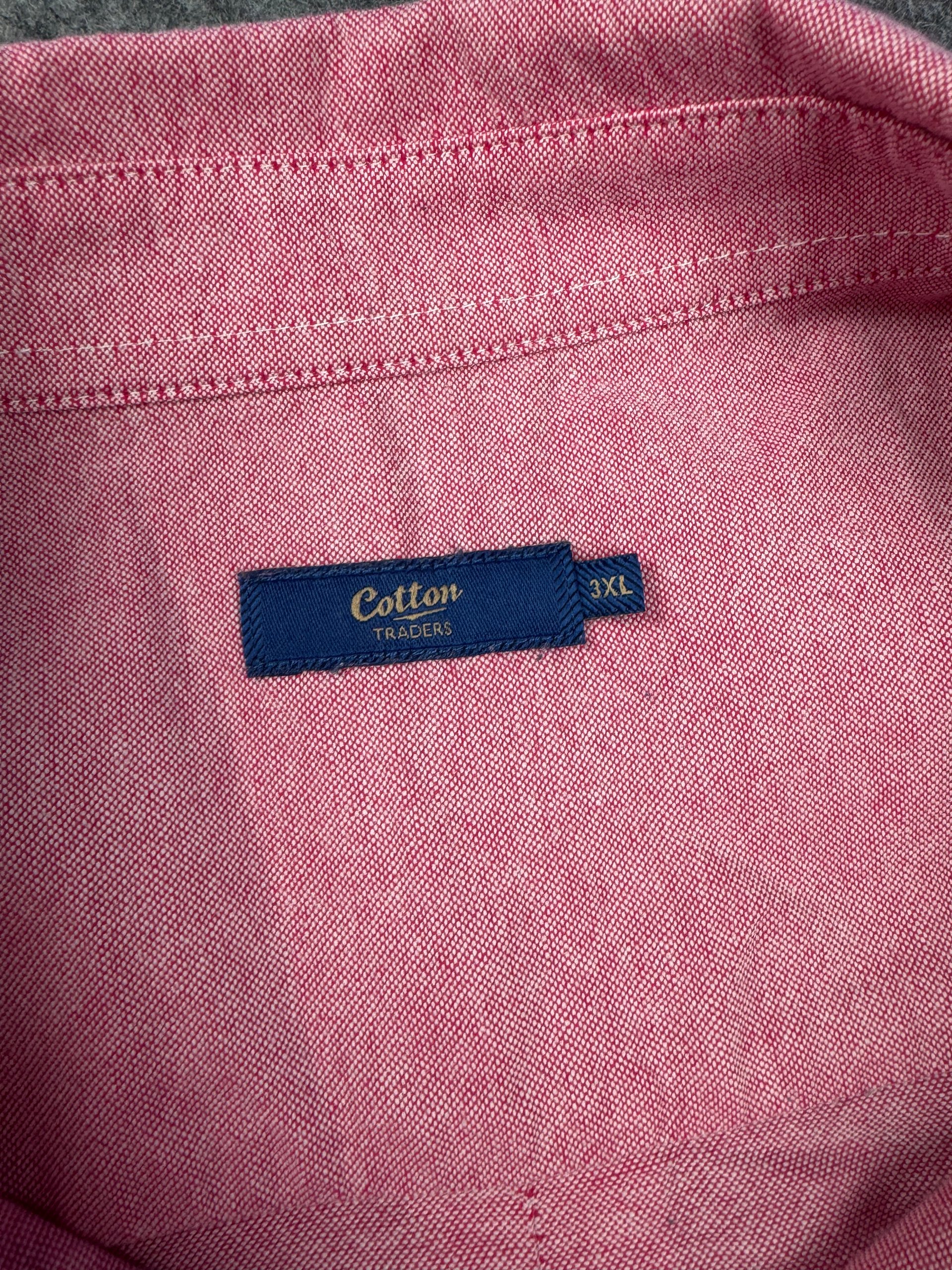 Cotton Traders Pink Oxford Shirt 3XL Chest 24 in (61 cm) Casual Long Sleeve image 3