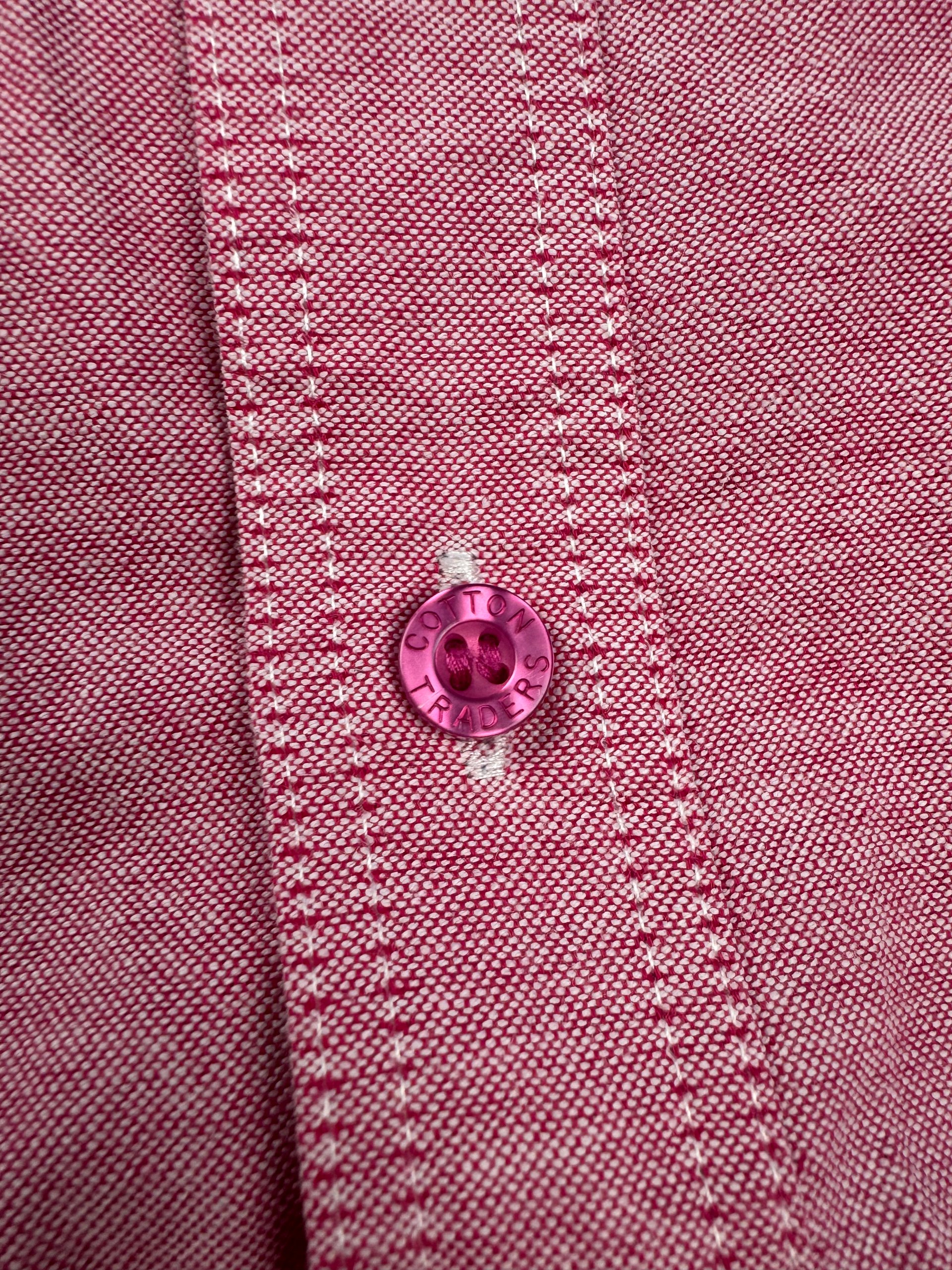Cotton Traders Pink Oxford Shirt 3XL Chest 24 in (61 cm) Casual Long Sleeve image 4