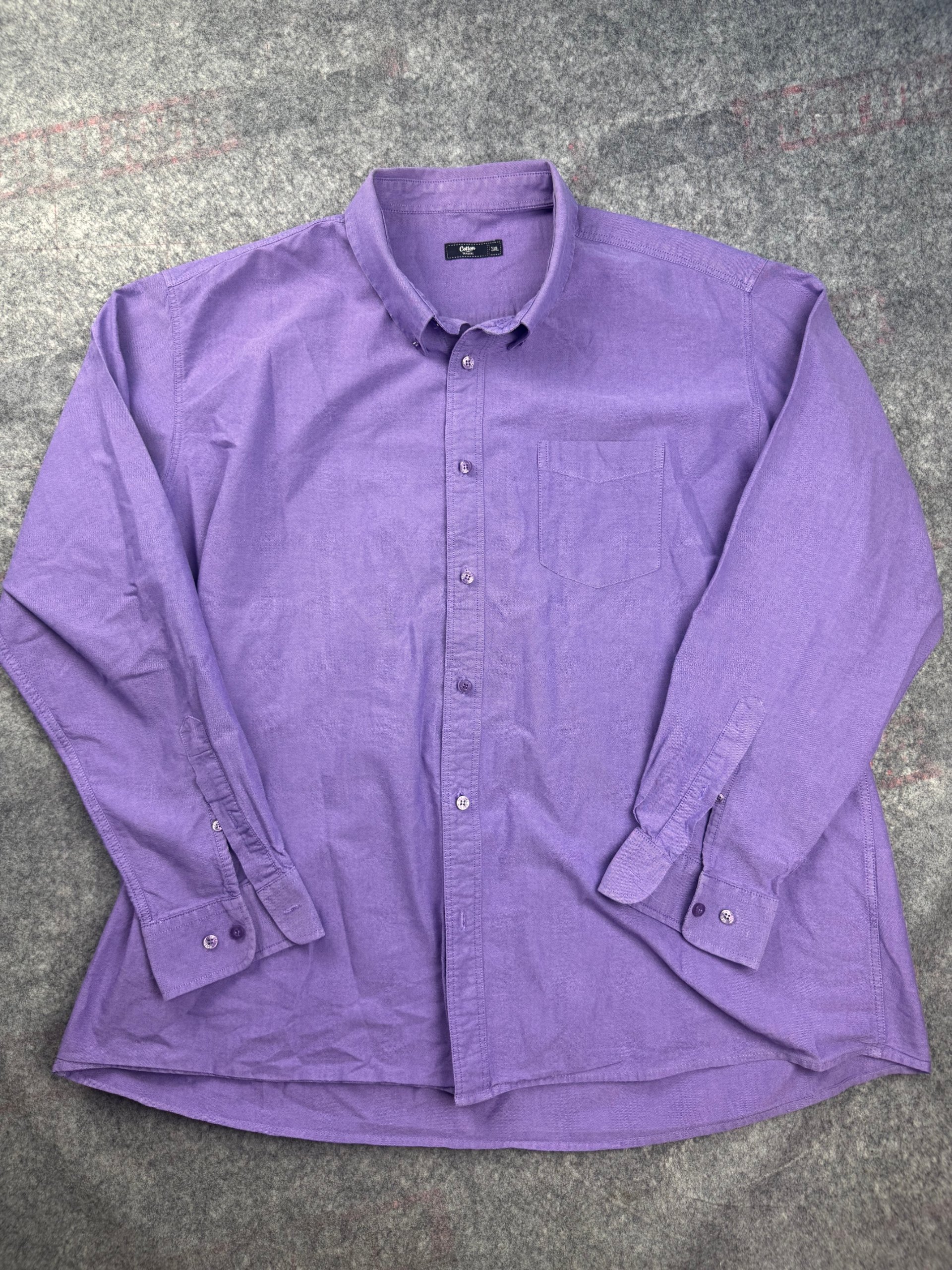 Cotton Traders Purple Oxford Button Down Shirt 3XL Chest 24 in (61 cm)