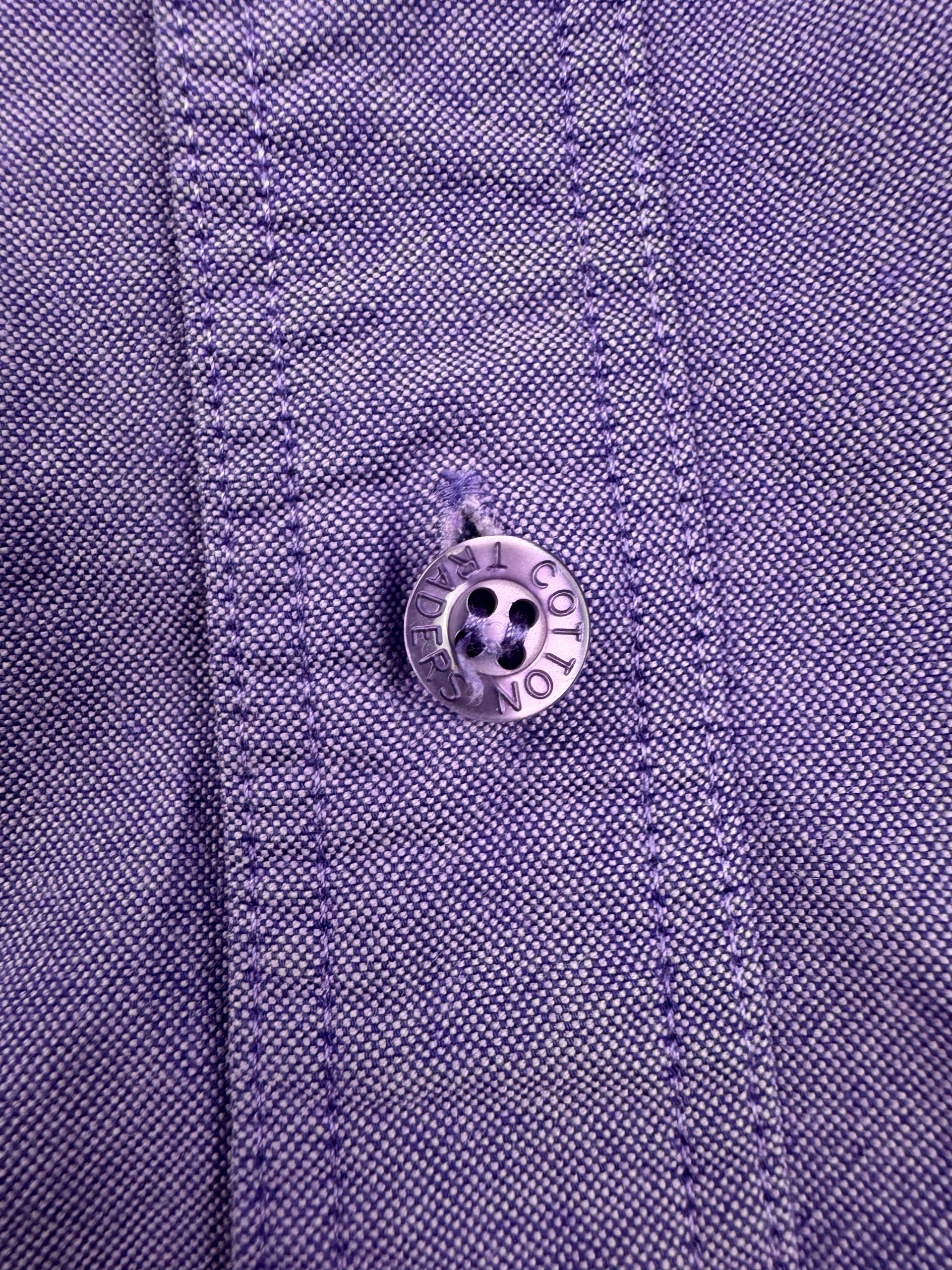 Cotton Traders Purple Oxford Button Down Shirt 3XL Chest 24 in (61 cm) image 3